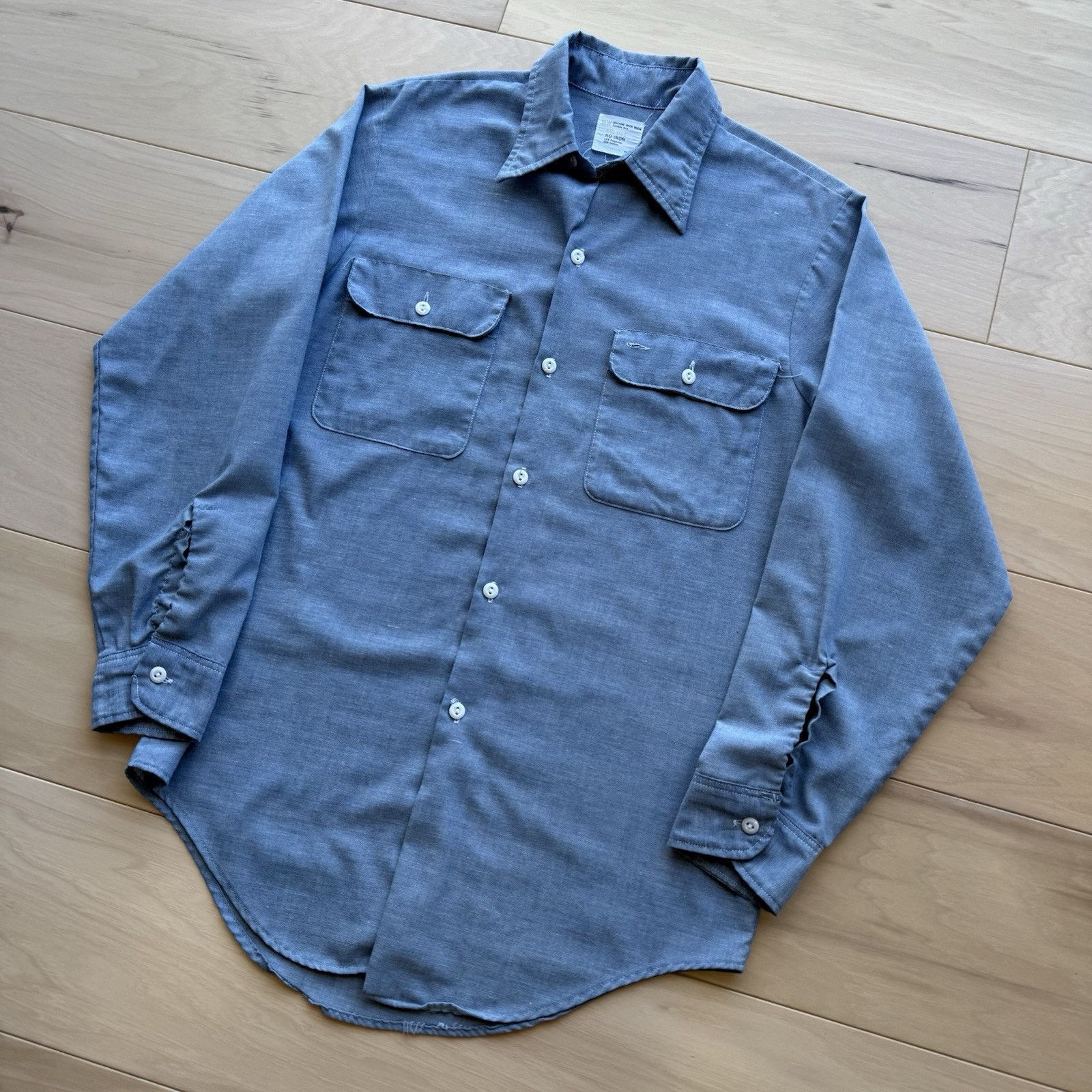 Big Mac × Vintage Vintage Big Mac Chambray Shirt Blue 70s Made in USA Selvedge Size US M / EU 48-50 / 2 - 9 Thumbnail