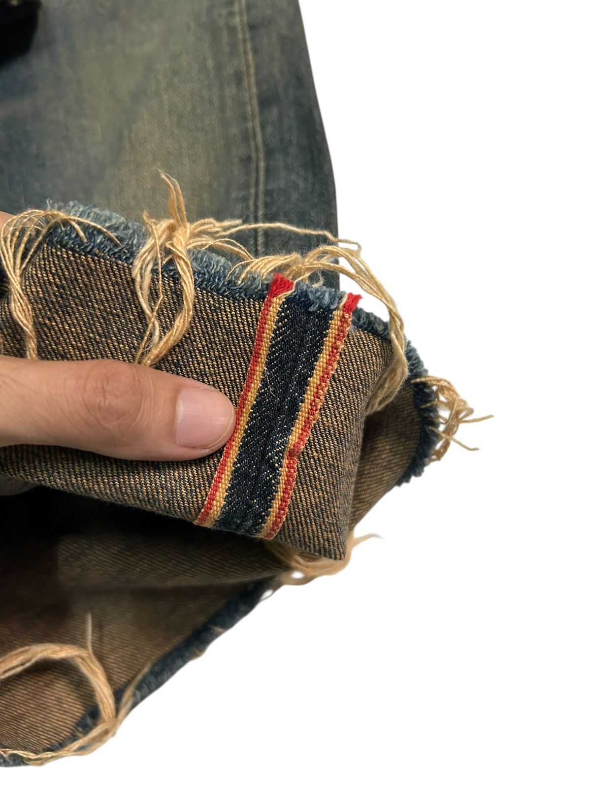 Japanese Brand × Kapital × Vintage Edwin Selvedge Rusty Distressed Short Denim jeans Size US 33 - 2 Thumbnail