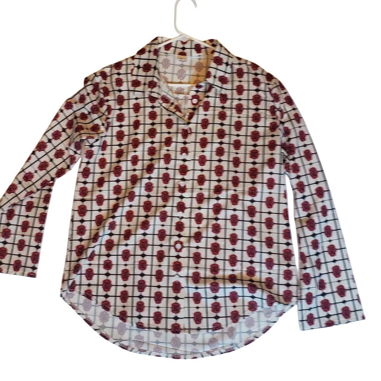 Designer Silk- Style Roses OOAK NWT Blouse SIZE L Designer Sample Size L / US 10 / IT 46 - 5 Thumbnail