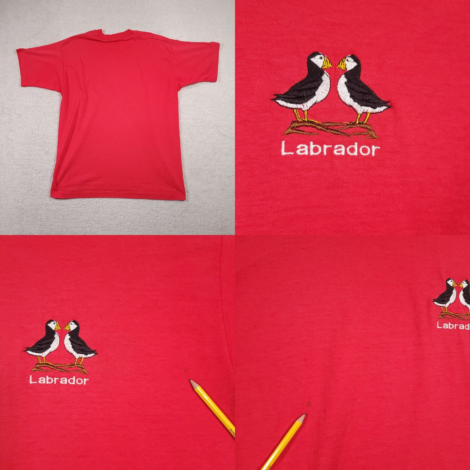 Fruit Of The Loom VINTAGE Labrador T Shirt Mens XL Red Atlantic Puffin Bird Canada Souvenir Nike Size US XL / EU 56 / 4 - 8 Thumbnail