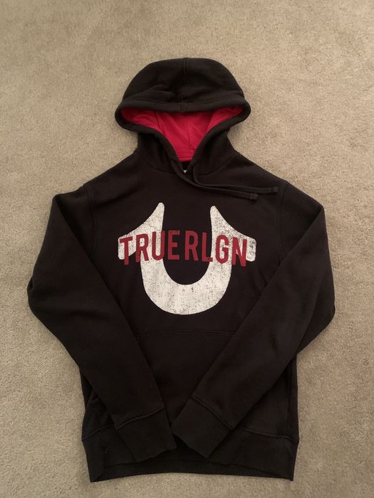 True religion black and red hoodie hot sale