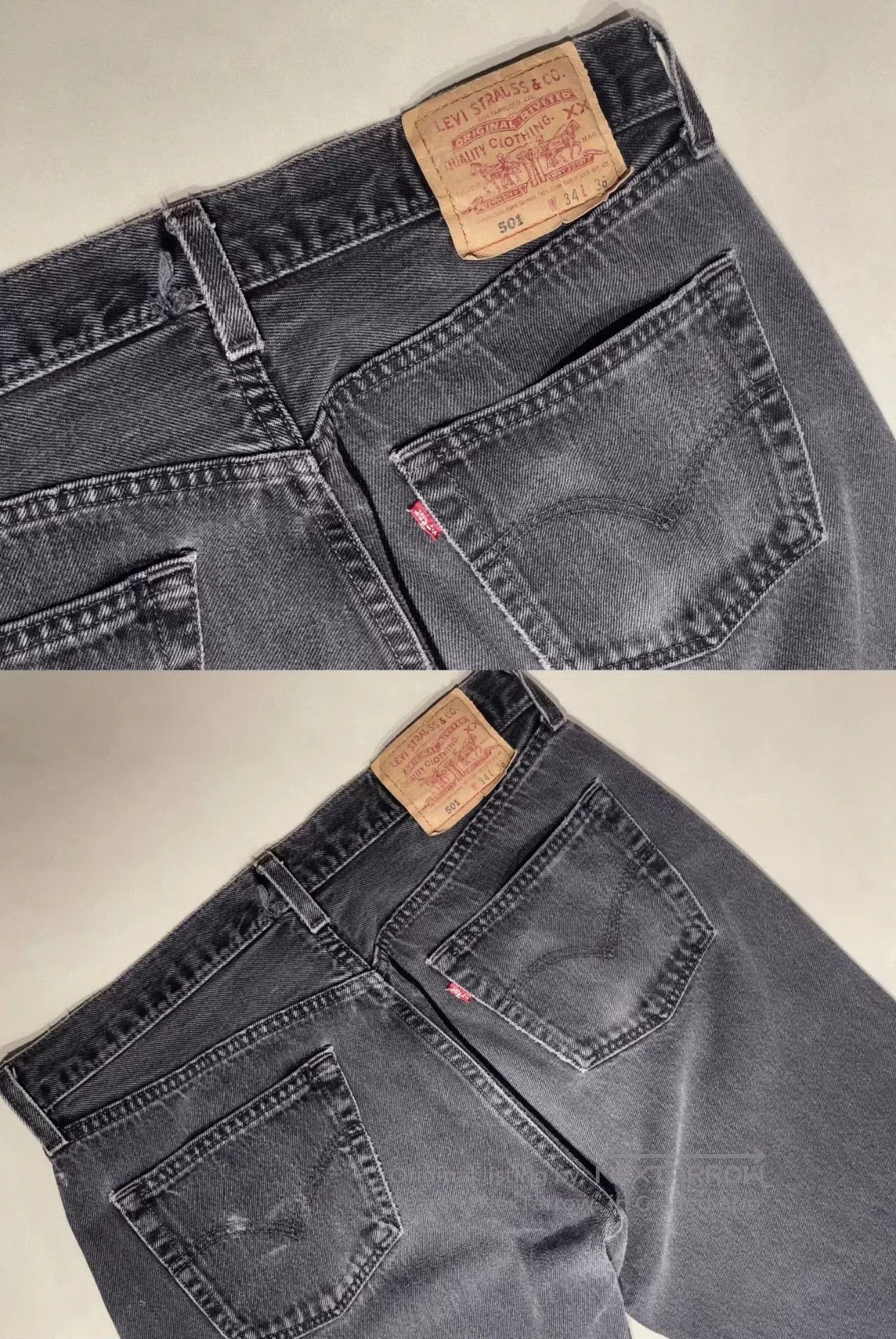 Levi's LEVI'S 501 Straight Black Gray Jeans. Size US 34 / EU 50 - 8 Thumbnail