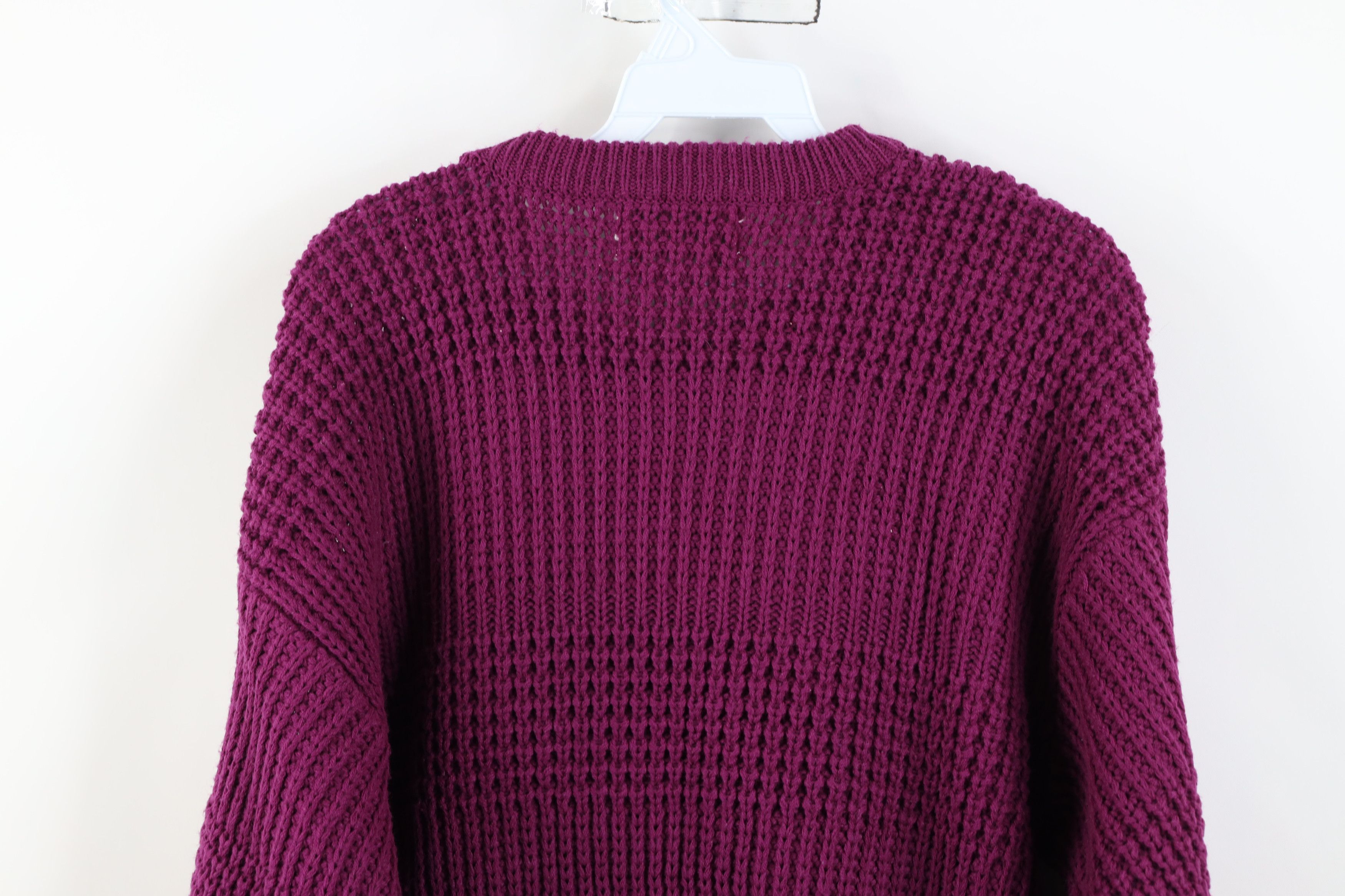 Vintage Vintage 90s Streetwear Ribbed Knit Crewneck Sweater Purple Size US M / EU 48-50 / 2 - 9 Thumbnail