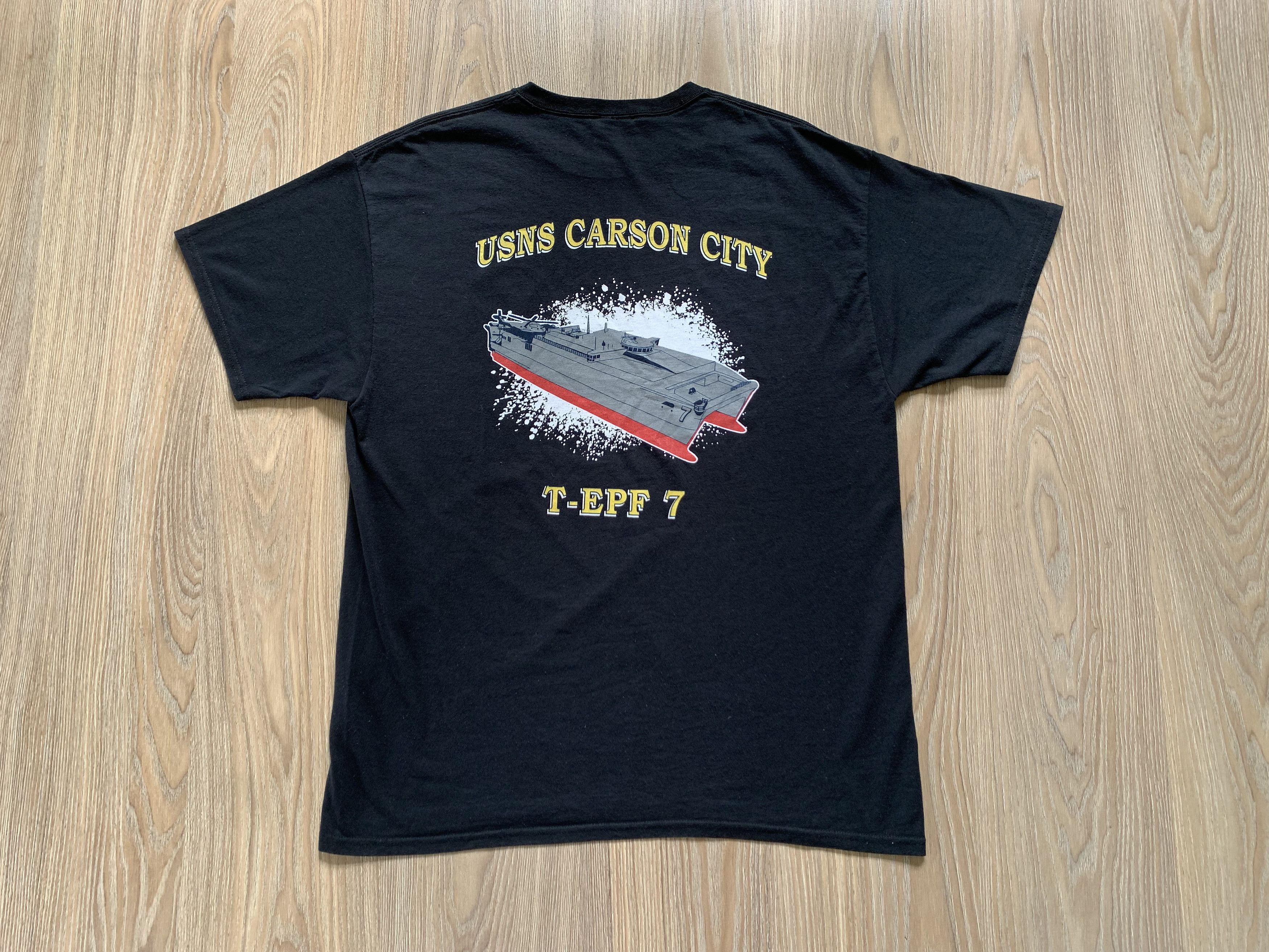 Jerzees × Vintage Vintage 90s Jerzees USNS Carson City T EPF 7 T-Shirt Size US XL / EU 56 / 4 - 3 Thumbnail