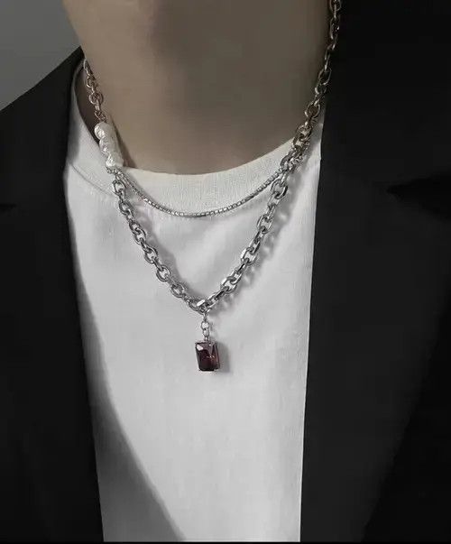 Designer × Vintage Vintage ruby and pearl necklace Size ONE SIZE - 3 Thumbnail
