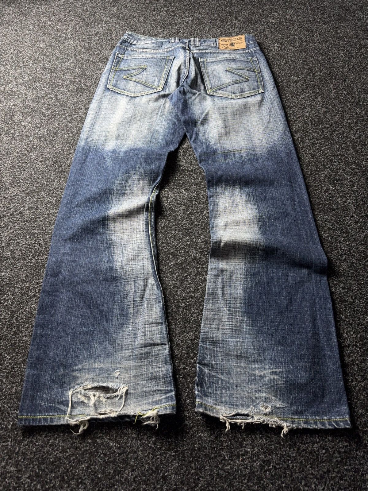 Japanese Brand Vintage Retro Y2K Sk8 Flared Distressed Denim pants Size US 33 - 8 Thumbnail