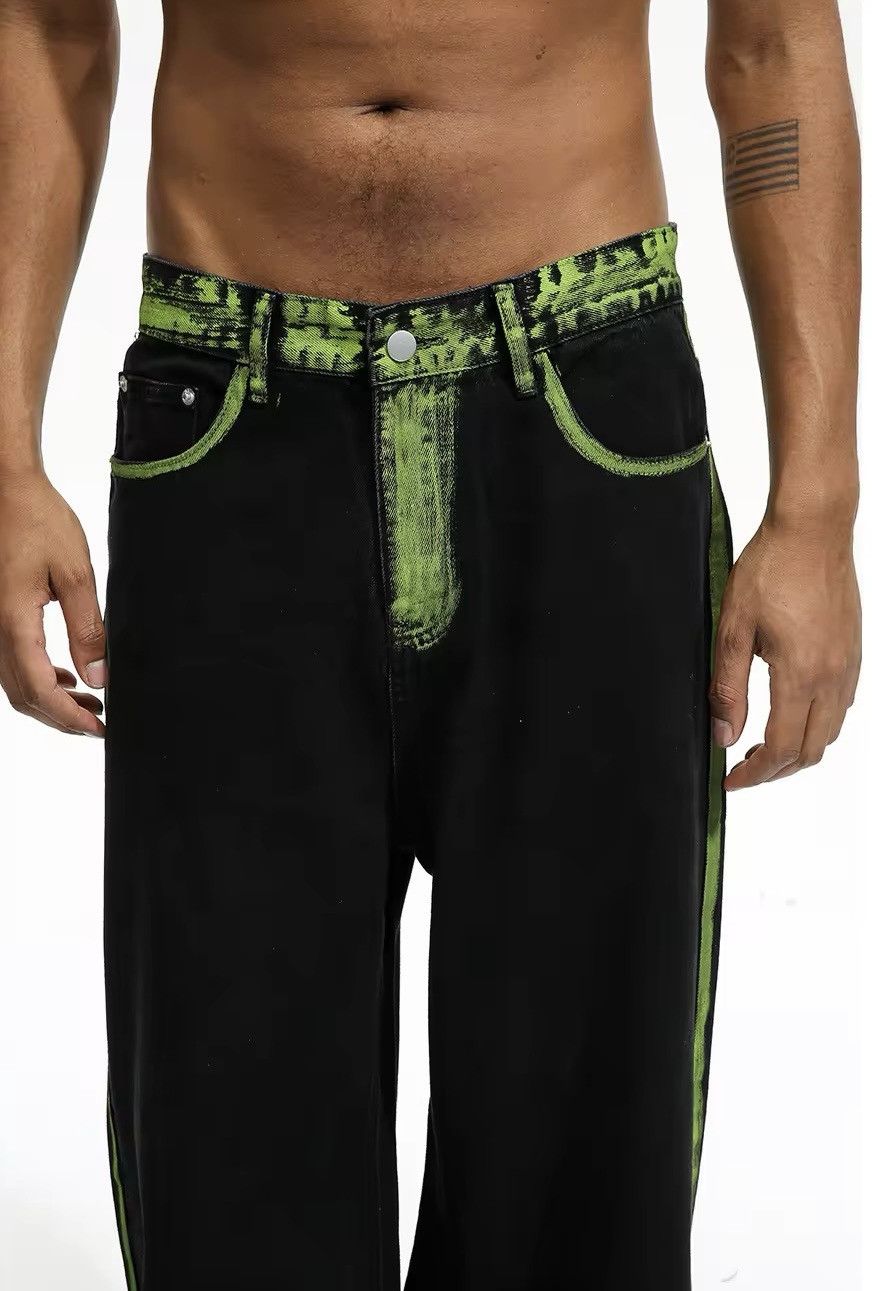 Jean Hand-painted Graffiti Baggy Black Jeans Size US 29 - 5 Thumbnail