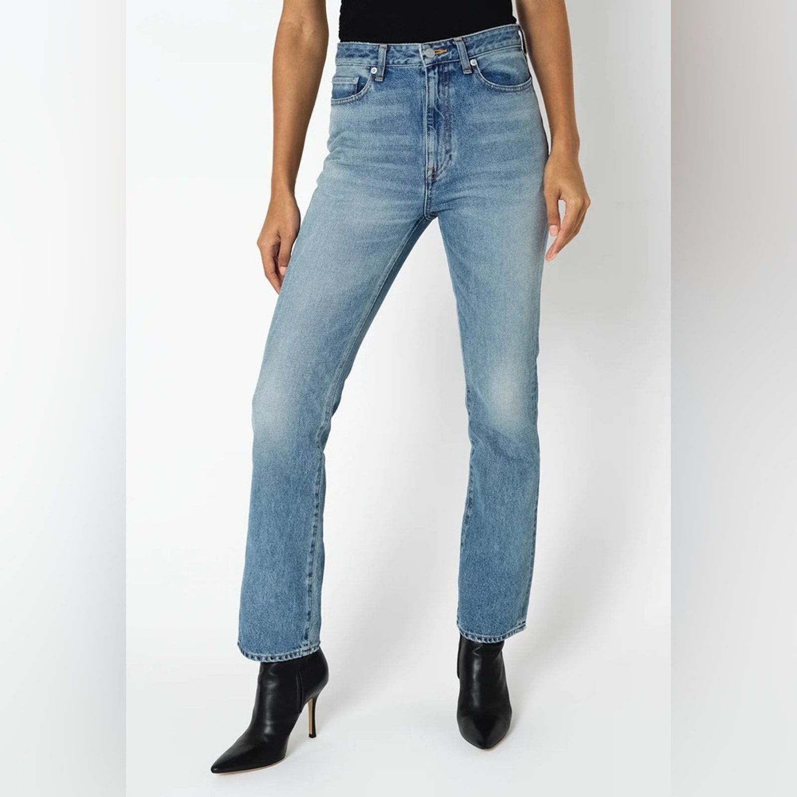 John Elliott JOHN ELLIOTT HIGH RISE STRAIGHT JEANS SIZE 25 LIGHT DENIM Size 25" / US 0 / IT 36 - 2 Thumbnail