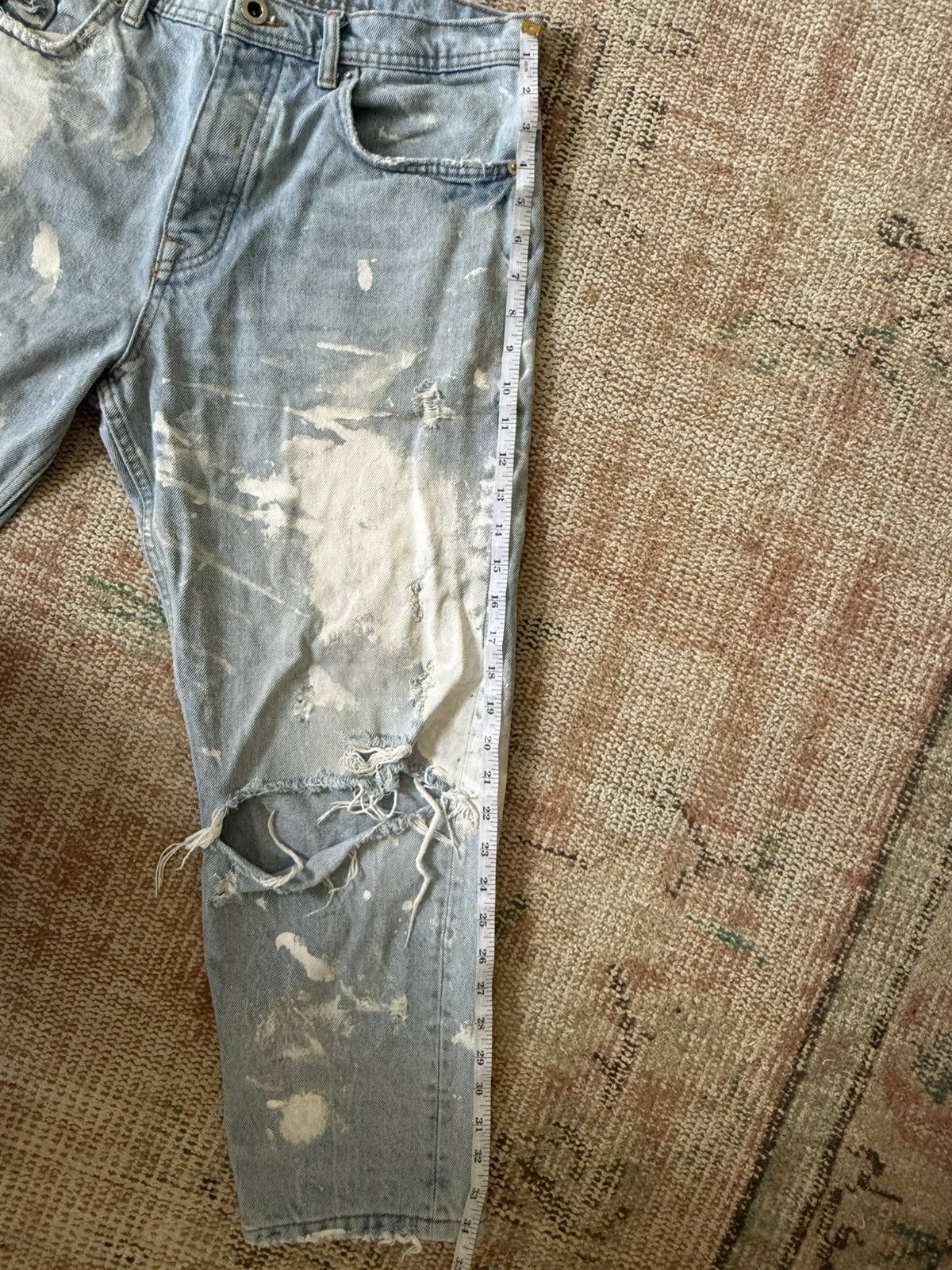 Zara Paint Splattered Cropped Zara Blue Denim jeans Size US 31 - 8 Thumbnail
