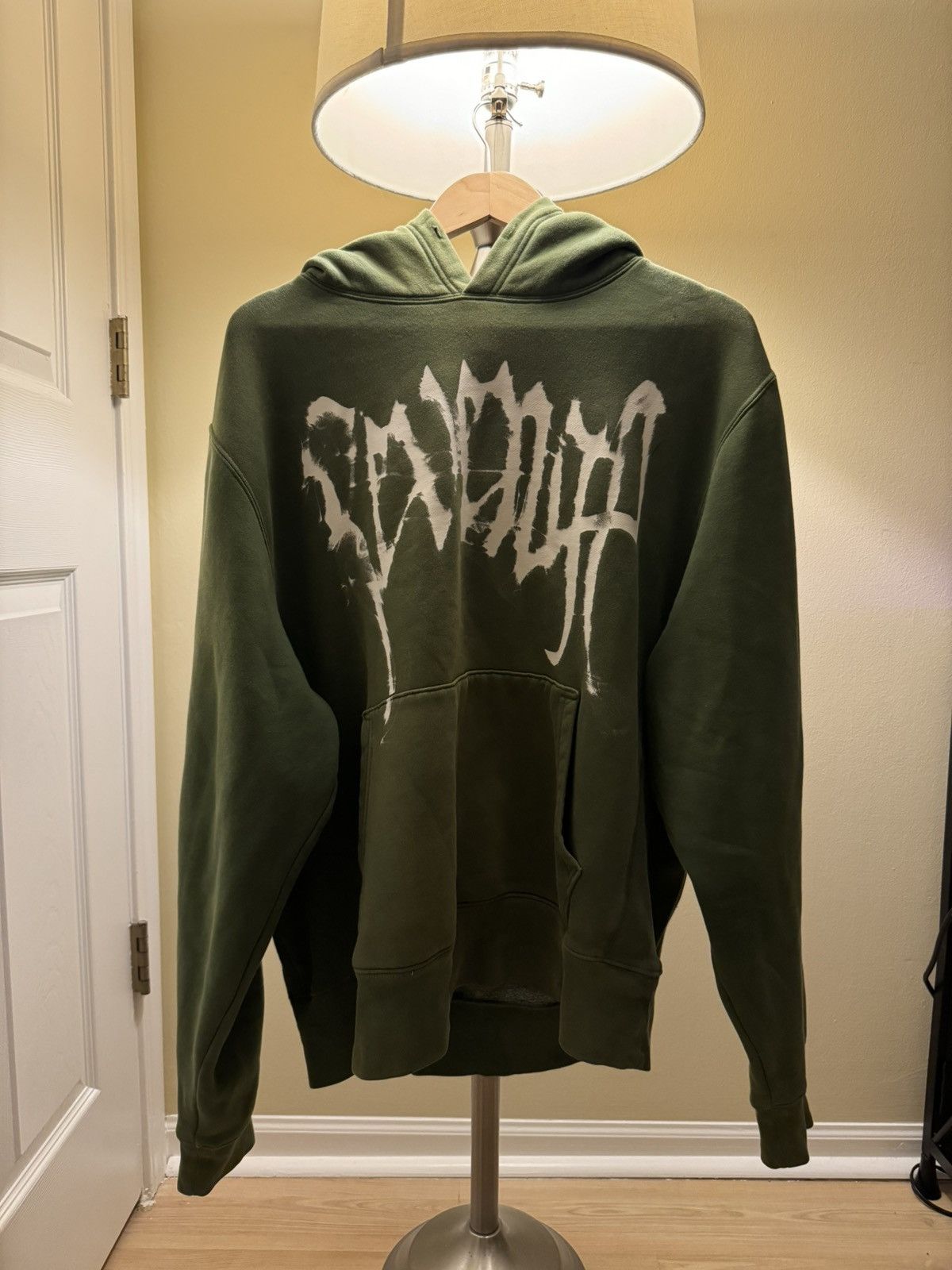 image of Revenge Smoke Hoodie Olive Green Misprint, Men's (Size XL)