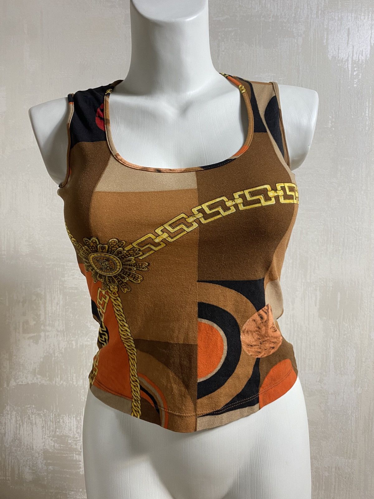 Versace Jeans Couture Versace Jeans Couture Archive Medusa Chain Print Top Size XS Size XS / US 0-2 / IT 36-38 - 7 Thumbnail