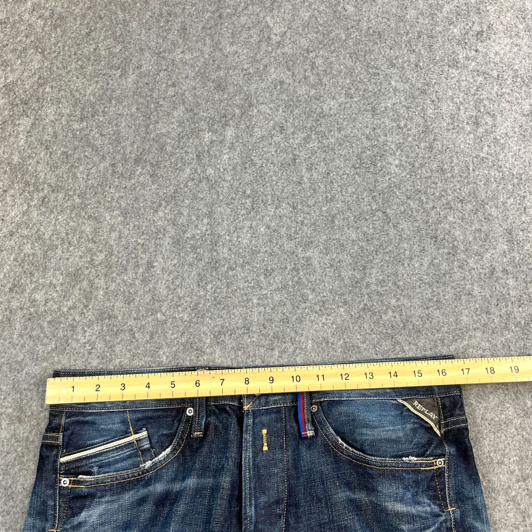 Replay Replay Jeans Mens 32 30 Straight Dark Wash Blue Whiskering FC Barcelona Collab Size US 32 / EU 48 - 6 Thumbnail