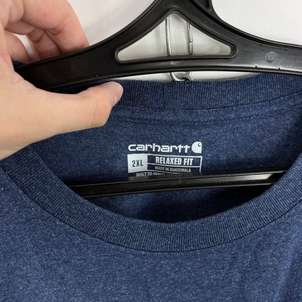 Carhartt Carhartt T-Shirt Logo on Pocket Relaxed Fit Navy Size 2XL Size US XXL / EU 58 / 5 - 5 Thumbnail