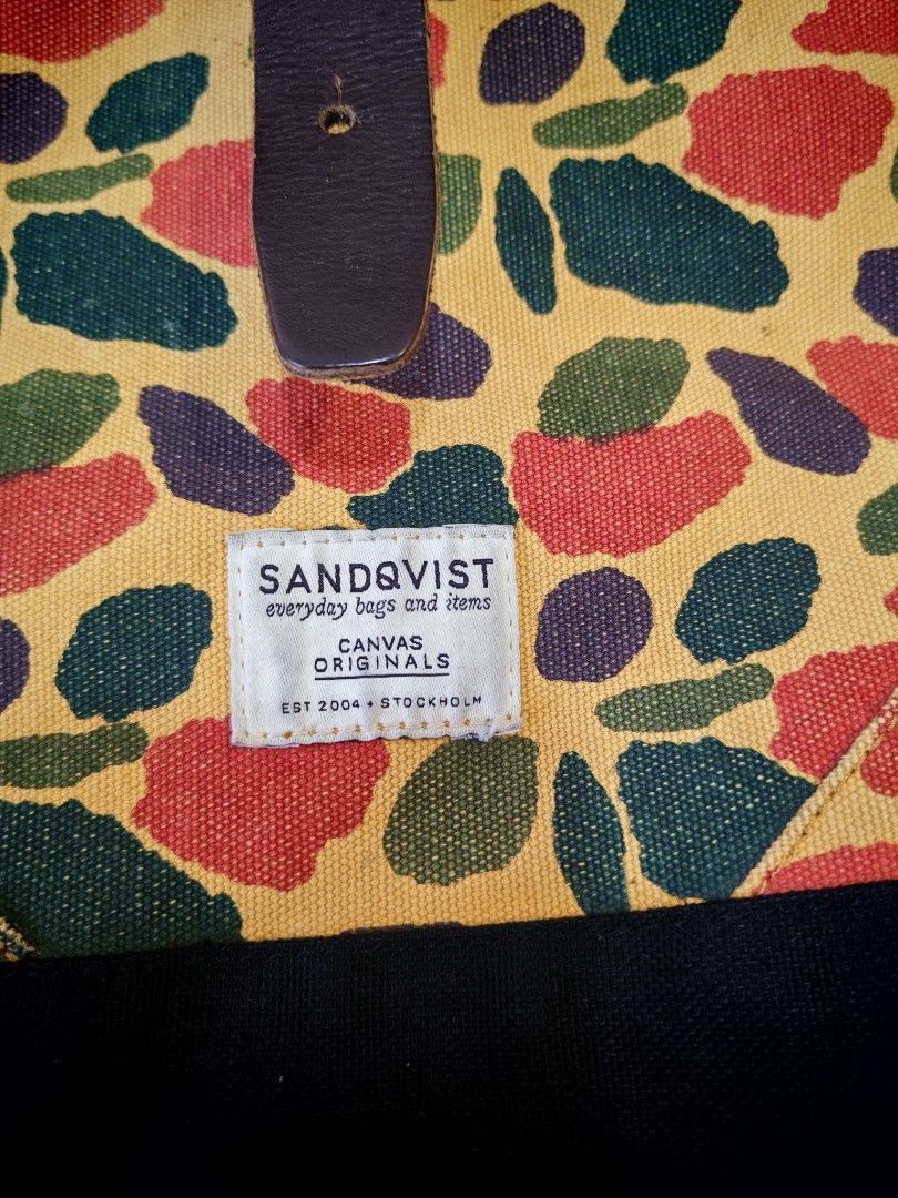 SANDQVIST Sandqvist Camo Tote Bag Canvas Leather Rare Sweden Size ONE SIZE - 8 Thumbnail