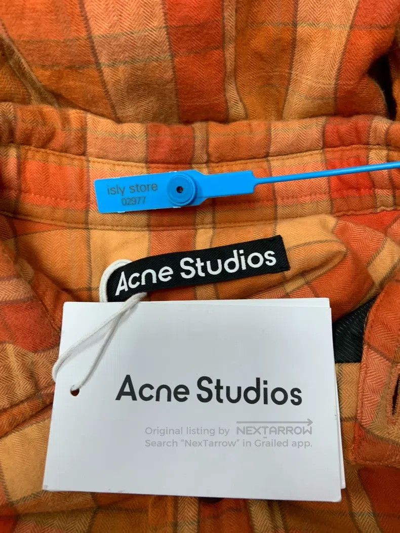 Acne Studios Acne Studios Orange smiley face logo plaid cotton coat Size US XS / EU 42 / 0 - 5 Thumbnail