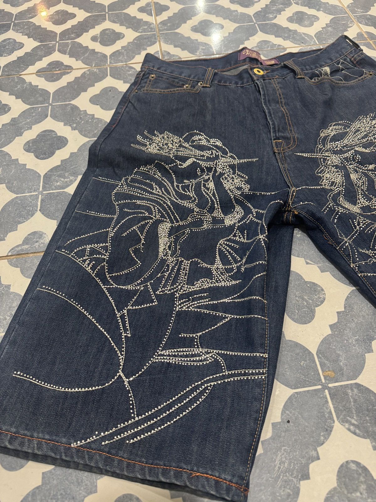 Christian Audigier *VERY RARE* LIMITED EDITION CHRISTIAN AUDIGIER SHORTS Size US 34 / EU 50 - 3 Thumbnail