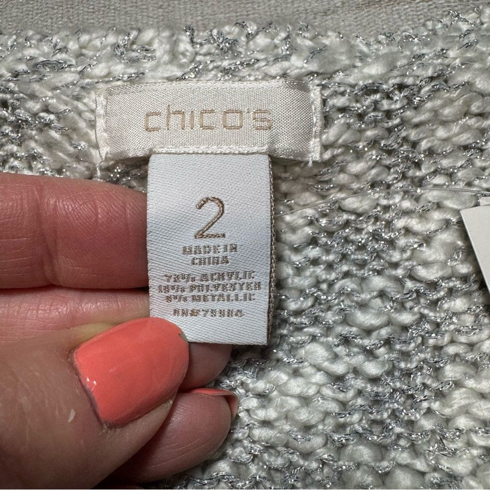 Chicos NWT New $69 Chico's Laurel Knit Ecru Tank Sweater Size 2 US Size L / US 10 / IT 46 - 7 Thumbnail