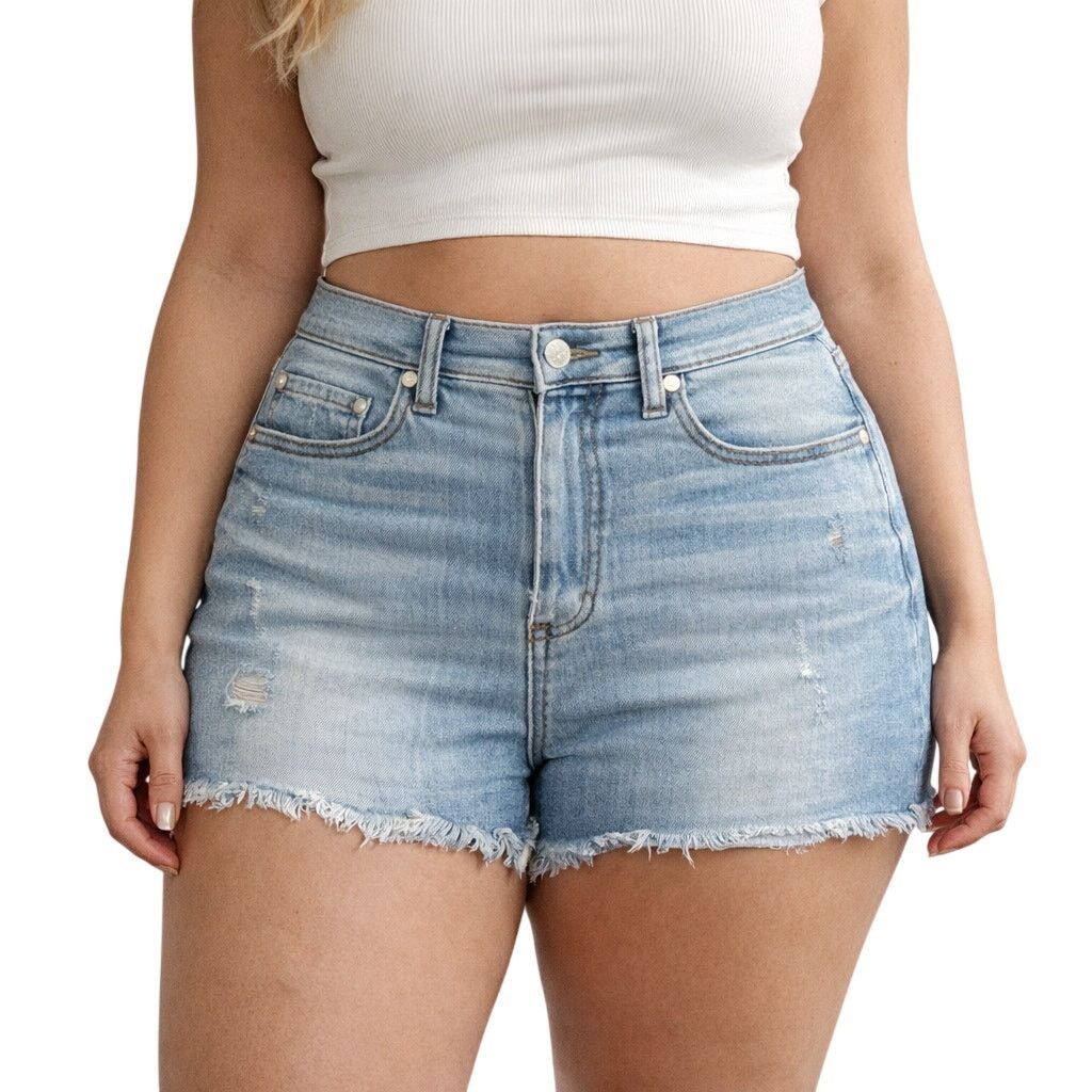 Pink VS PINK Distressed High Waisted Cutoff Faded Jean Shorts 10 Size 32" / US 10 / IT 46 - 1 Thumbnail