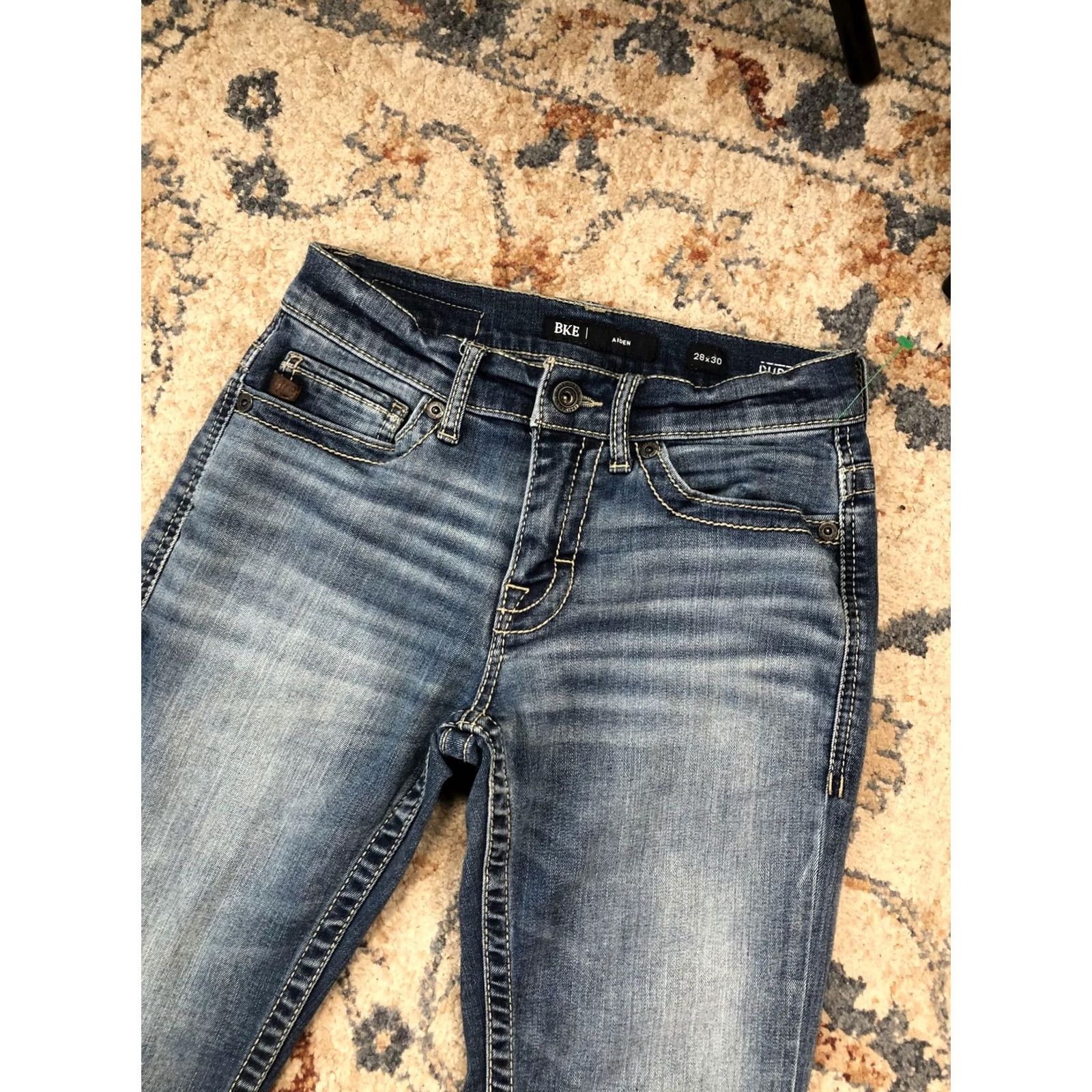 BKE BKE Aiden Jeans Mens 28x30 Blue Medium Wash Regular Straight Denim Pants Casual Pants Size US 28 / EU 44 - 5 Thumbnail