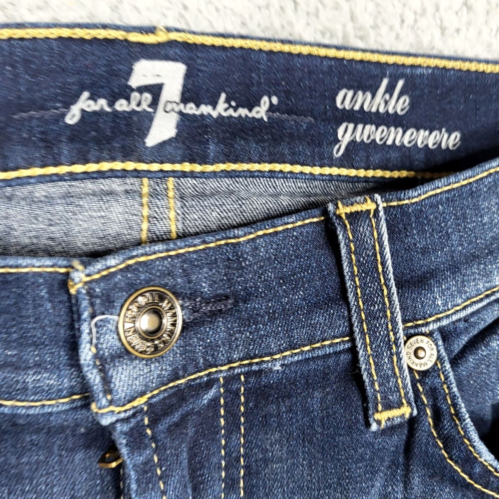 7 For All Mankind 7 For all mankind Gwenevere Jeans Skinny Blue Size 27 Women Regular Denim 5-Pocket Mid Rise Casual Jeans Womens Size 27" / US 4 / IT 40 - 6 Thumbnail