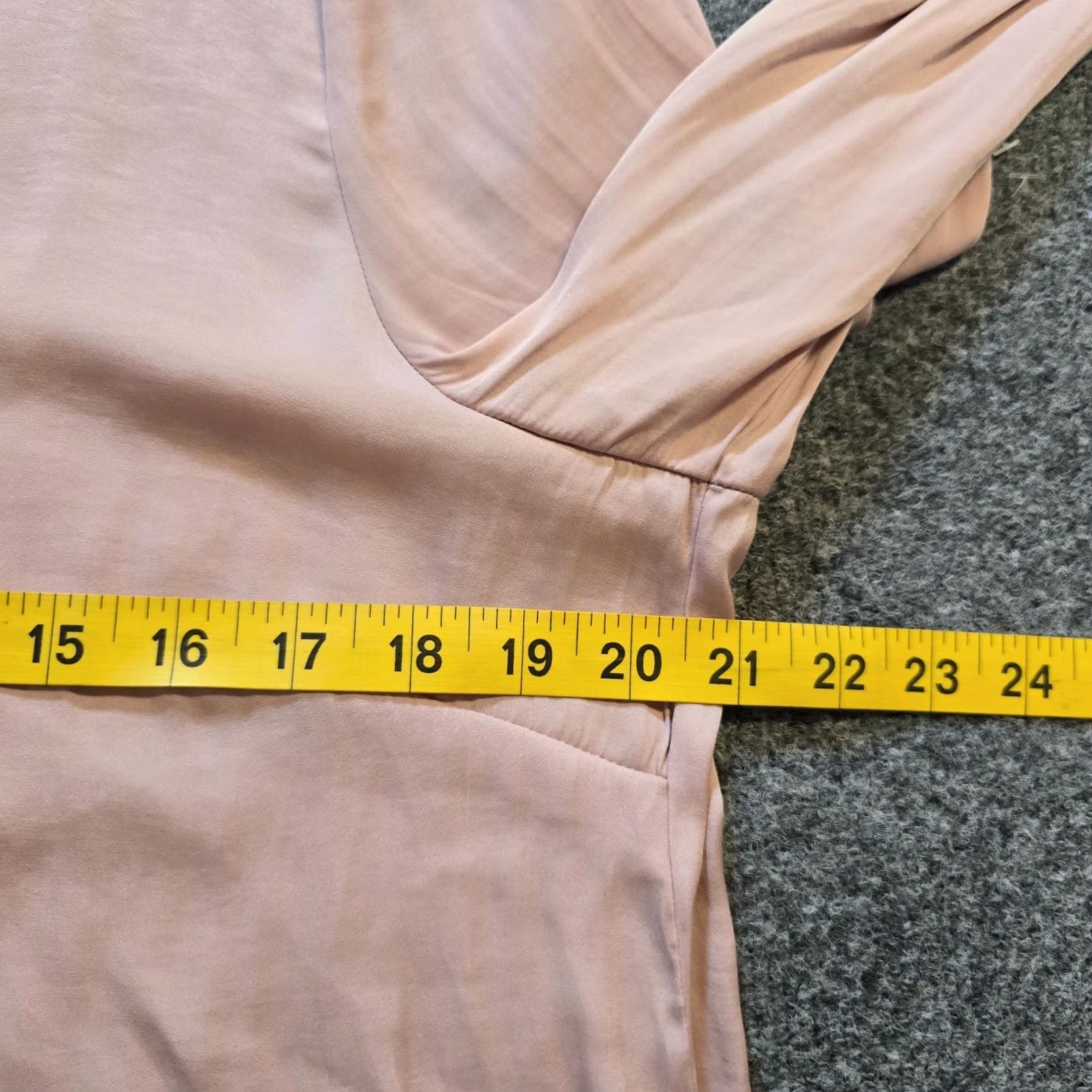 Vintage Adyson Parker Top Womens Large Pink Satin V-Neck Flare Sleeve Blouse Shirt Office Career Size L / US 10 / IT 46 - 5 Thumbnail