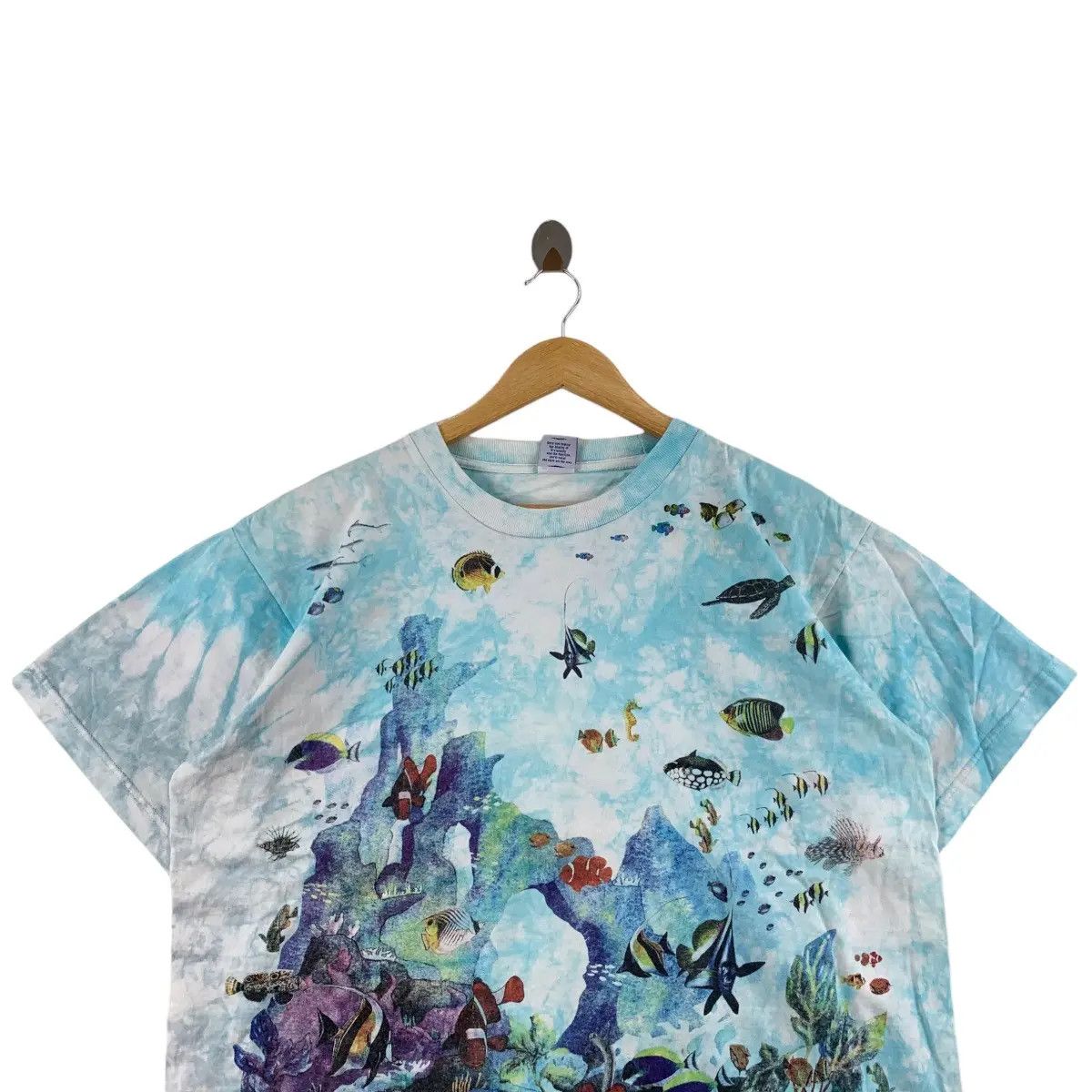 Vintage Vintage 90’ FLYBEANS CORAL REEF Aquatic Paradise Tee Shirt Size L / US 10 / IT 46 - 2 Thumbnail