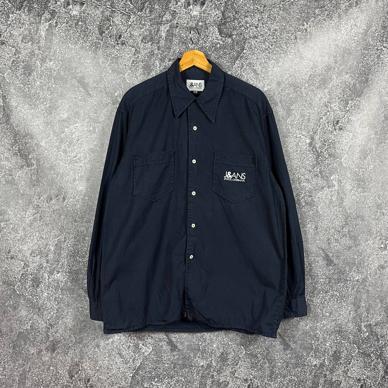 Dolce Gabbana Jeans Vintage Shirt Pocket Logo Long Sleeve