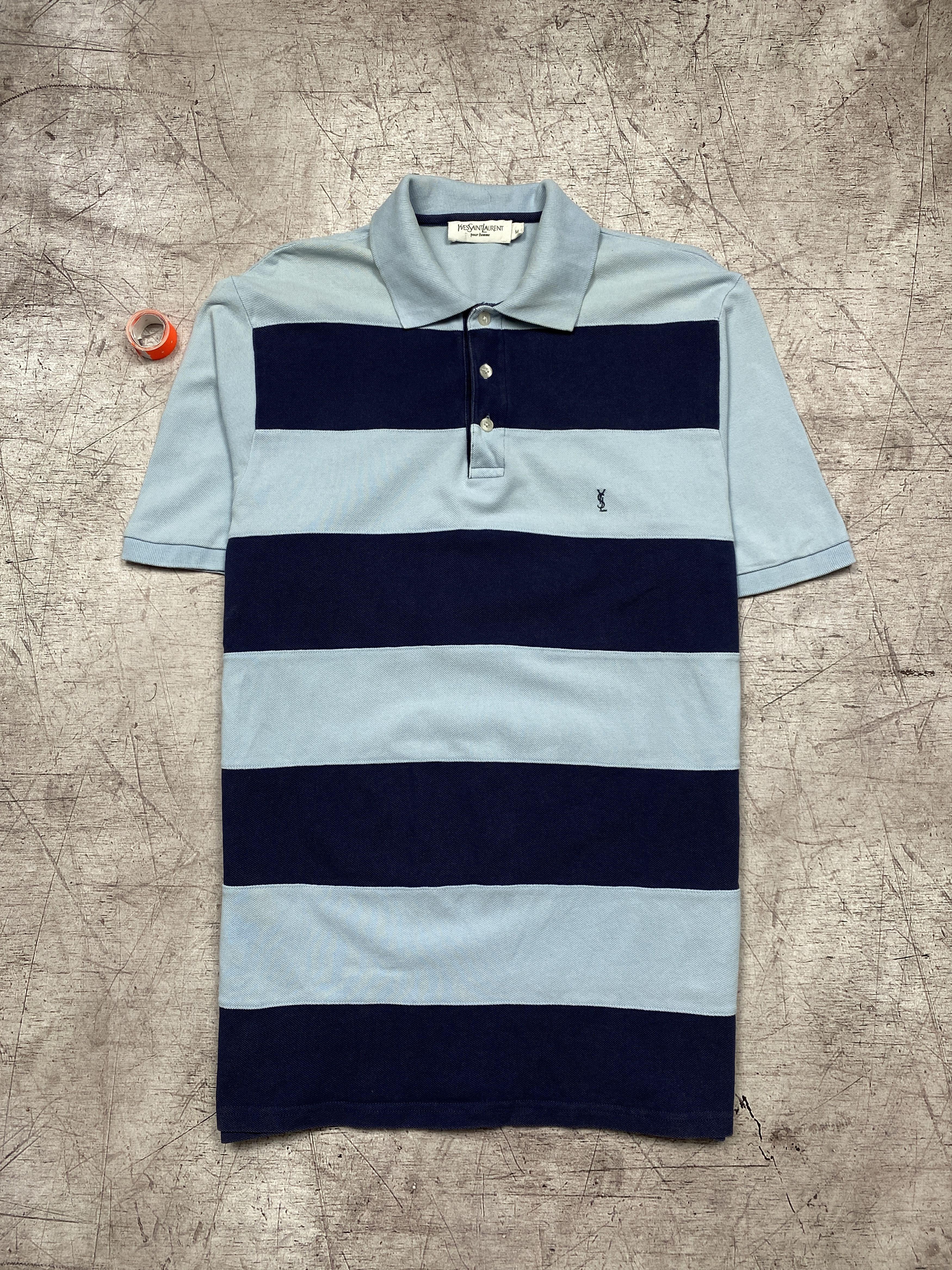 Vintage × Yves Saint Laurent Yves Saint Laurent Vintage Mens Striped Polo Shirt Size US M / EU 48-50 / 2 - 1 Thumbnail