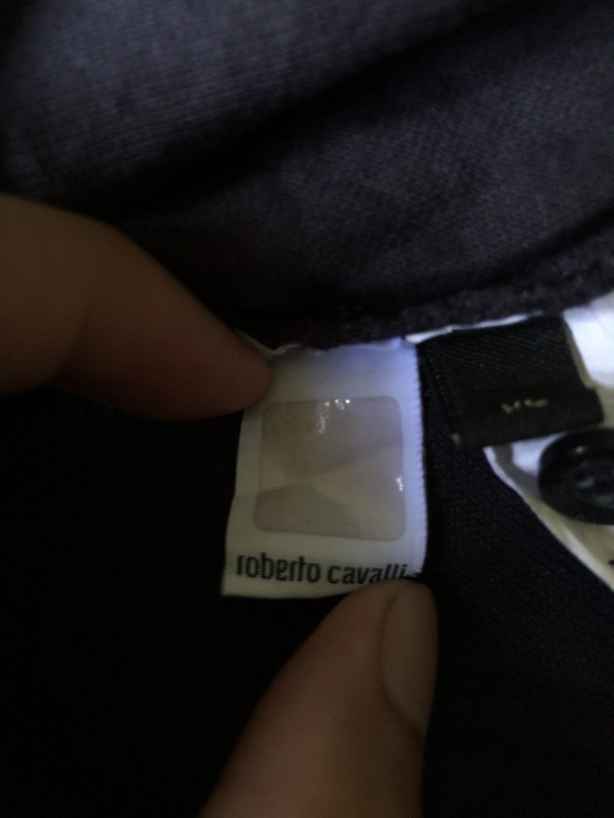 Just Cavalli 🇮🇹 Roberto Cavalli engraved blue black polo shirt Size US XL / EU 56 / 4 - 5 Thumbnail