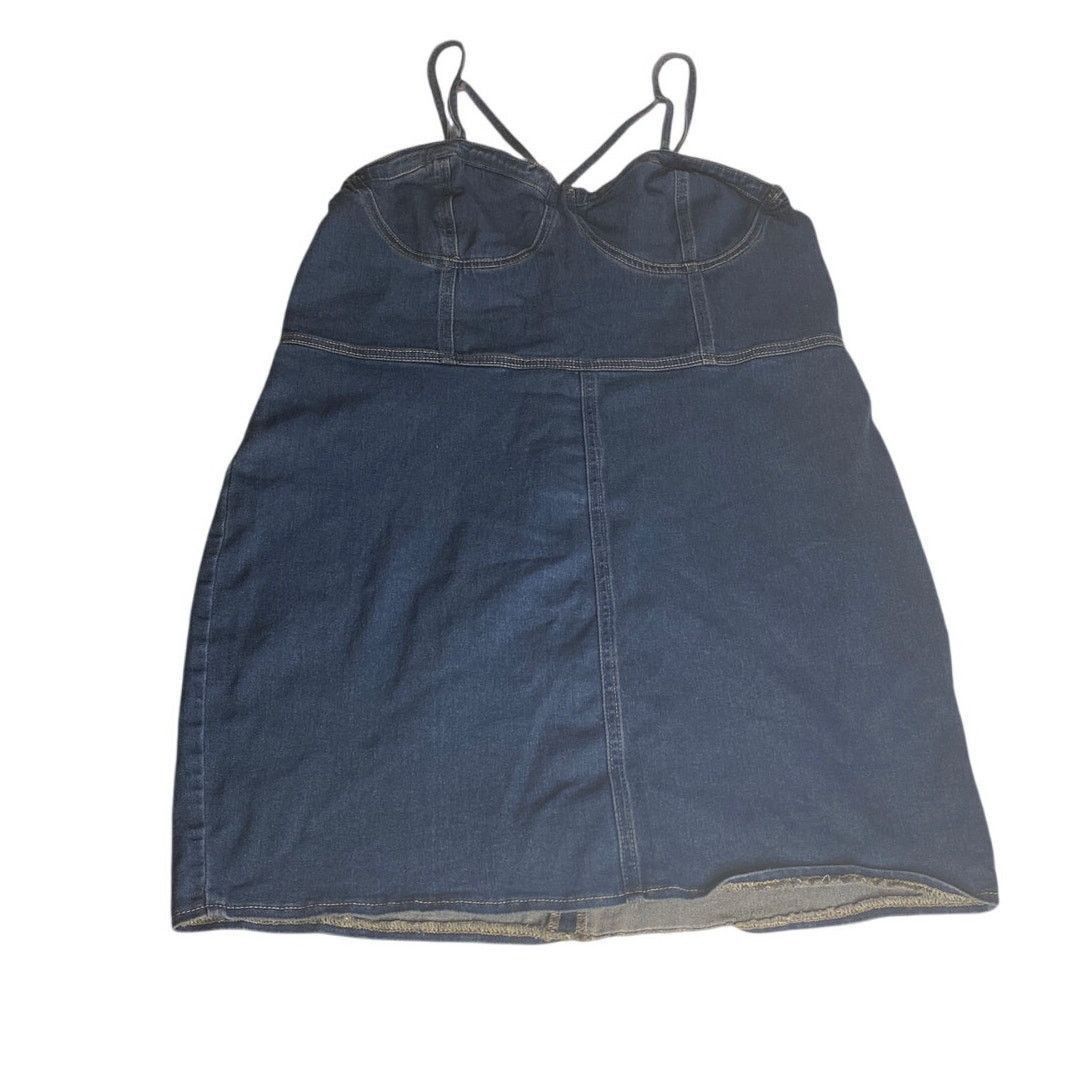 Shein Y2K Streetwear Shein Curve Blue Denim Mini Dress Plus 3XL Size 3XL / US 20-22 - 2 Thumbnail