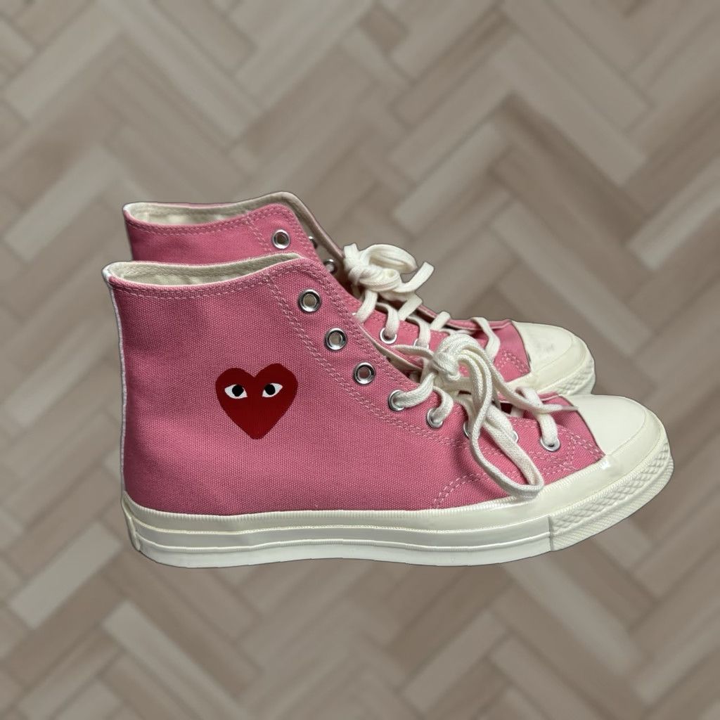 Converse Chuck Taylor All Star 70 Hi Comme des Garcons PLAY Bright Pink Size 9 Mens Sneaker Pink