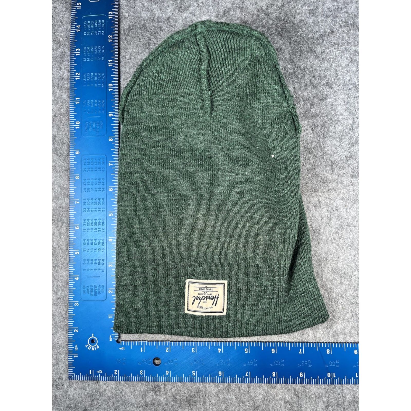 Vintage Herschel Hat Beanie Mens One Size Green Knit Patch Logo Stretch Winter Size ONE SIZE - 5 Thumbnail