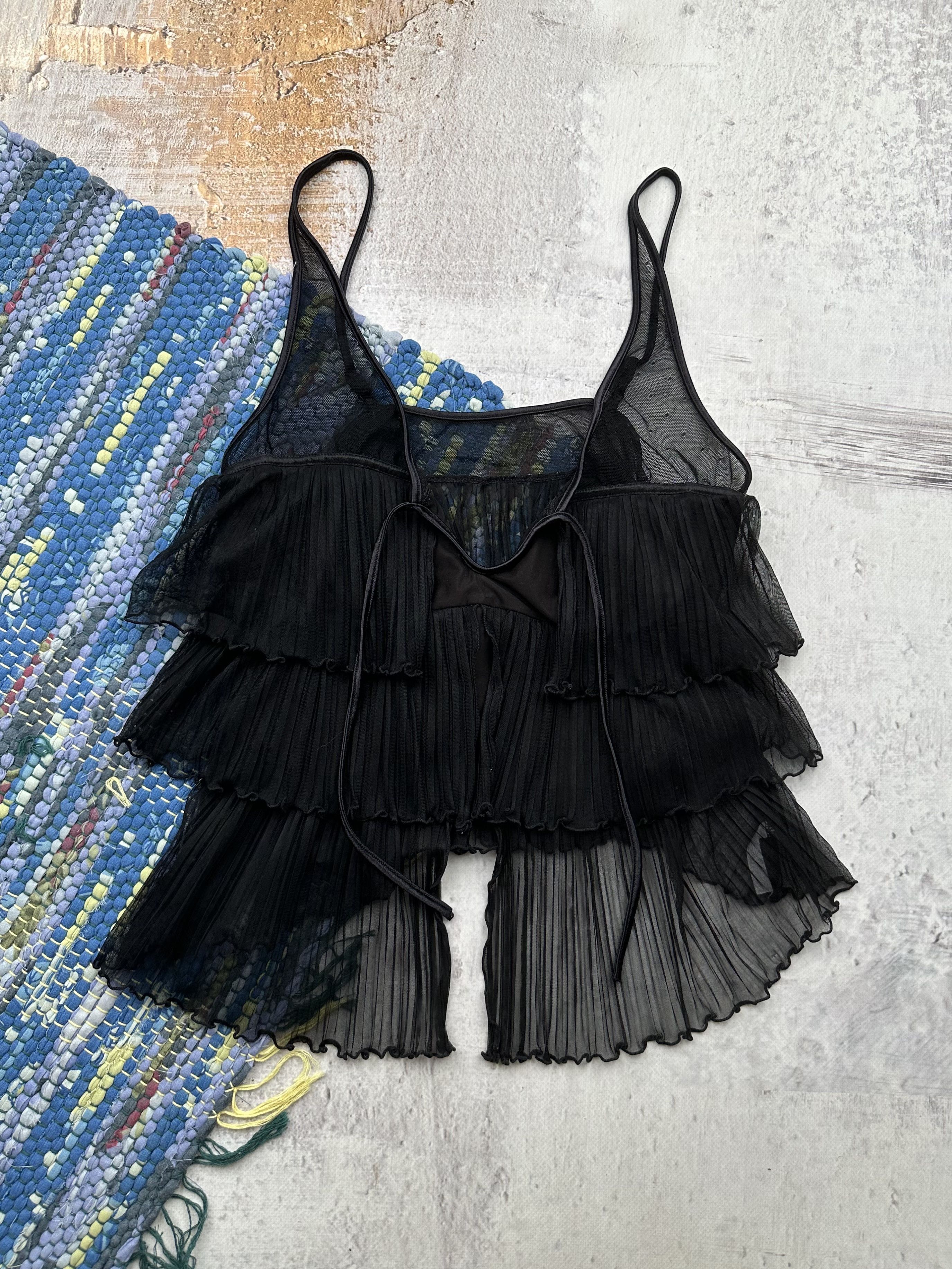 Vintage Vintage Mesh Pleated Tank Top A686D15(375) Size M / US 6-8 / IT 42-44 - 1 Thumbnail