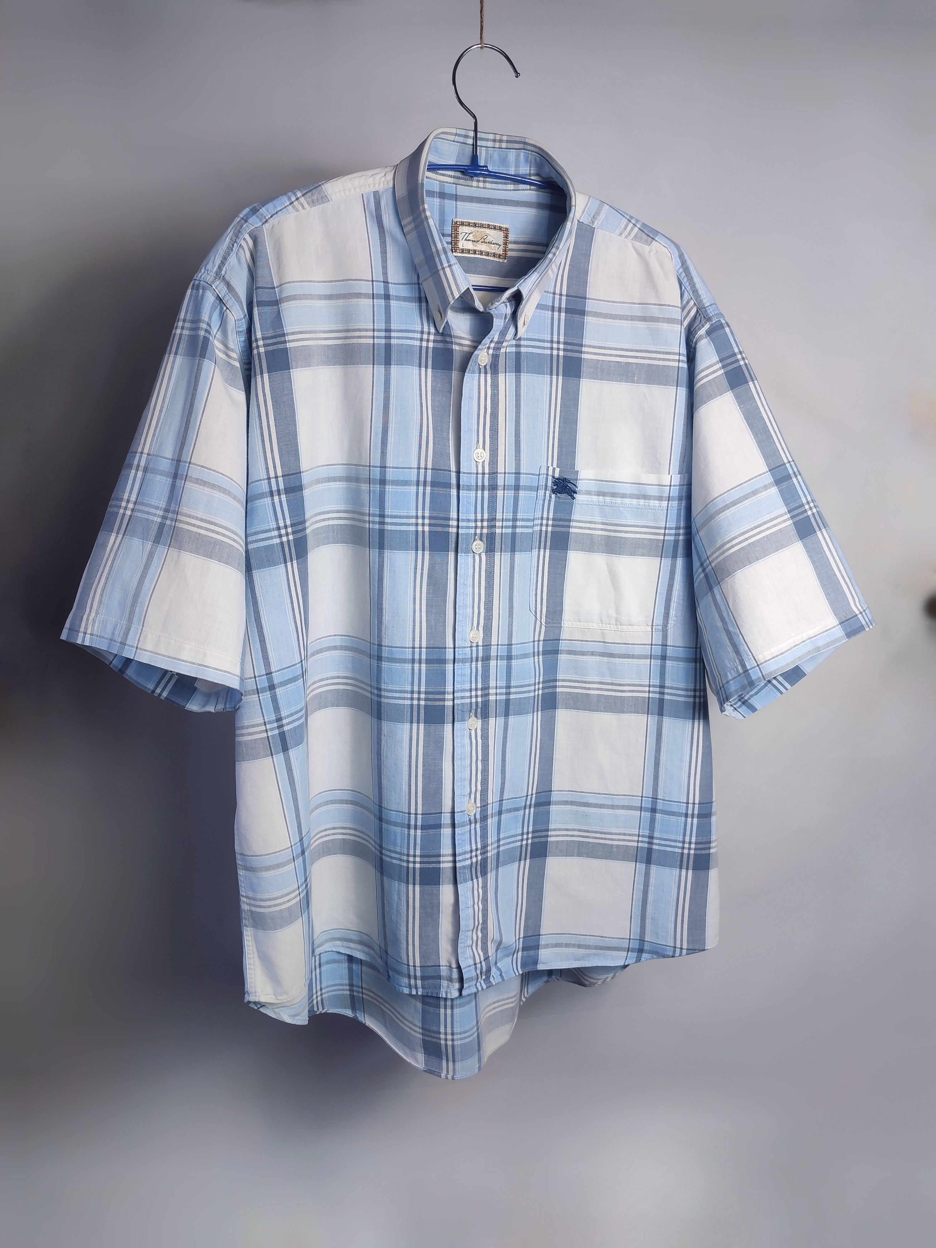 Burberry Burberry Blue Plaid Nova Check Button Up Shirt Vintage Size US L / EU 52-54 / 3 - 2 Thumbnail