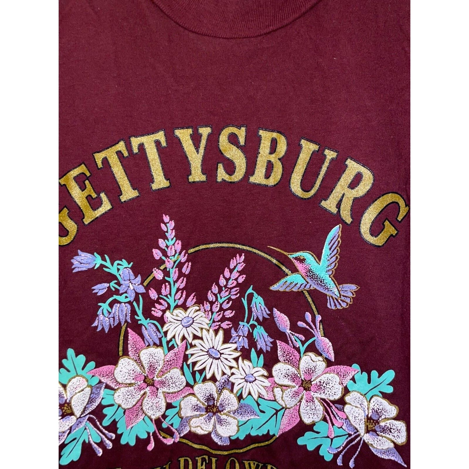 Jerzees Vintage Gettysburg Shirt Wildflowers Flower Red Tee 90s VTG Size US M / EU 48-50 / 2 - 4 Thumbnail