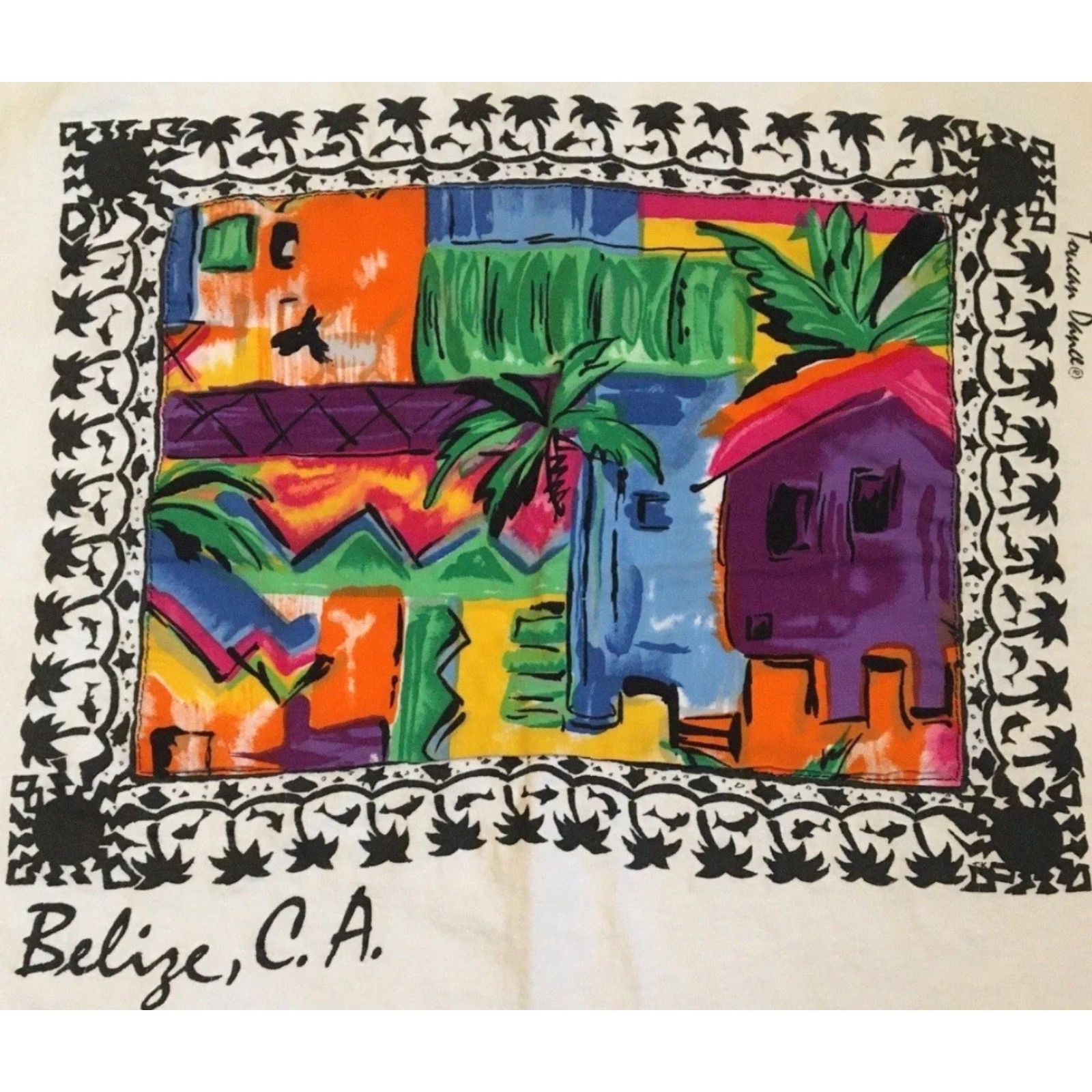 Vintage VINTAGE Belize Faded Abstract Art Tank Top XS White Graphic Tee Men 90s 80s Beach Vaporwave Grunge Street USA Reg.102 Size US XS / EU 42 / 0 - 2 Thumbnail