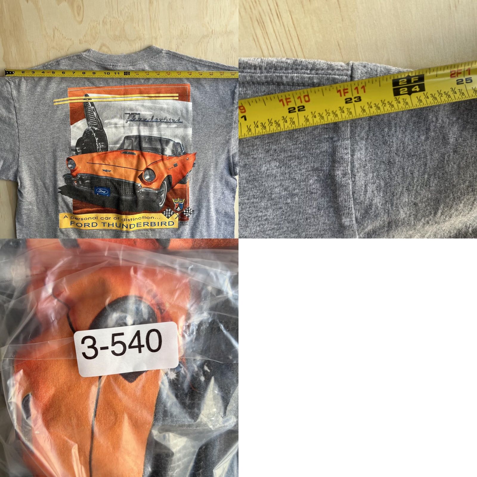 Ford Ford Thunderbird Racing Shirt Mens XL Gray Car Graphic M&O Knits Tee T-Shirt Size US XL / EU 56 / 4 - 9 Thumbnail