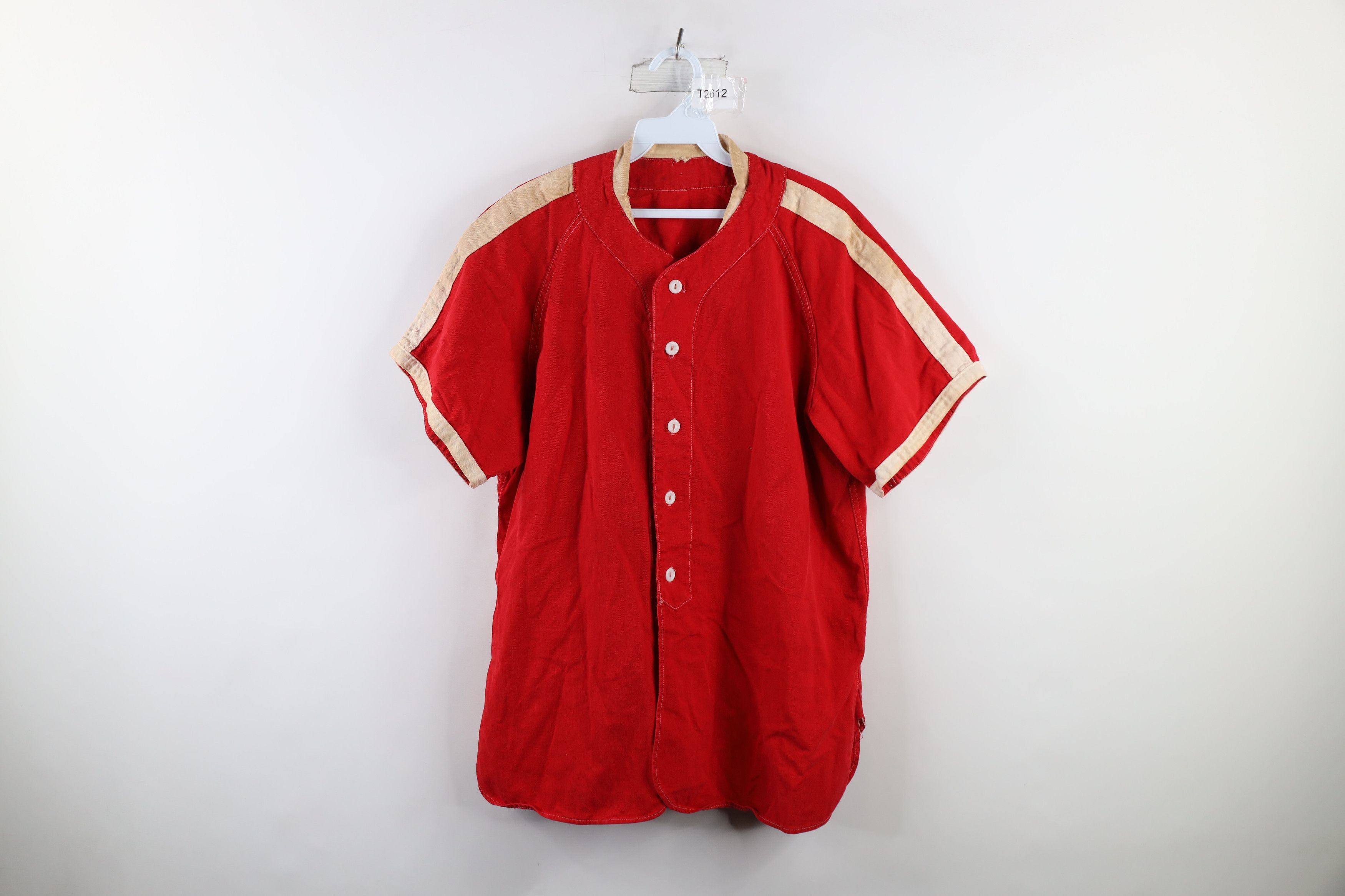 Vintage Vintage 40s 50s Salem Baseball Jersey Uniform Red USA Size US XL / EU 56 / 4 - 2 Thumbnail