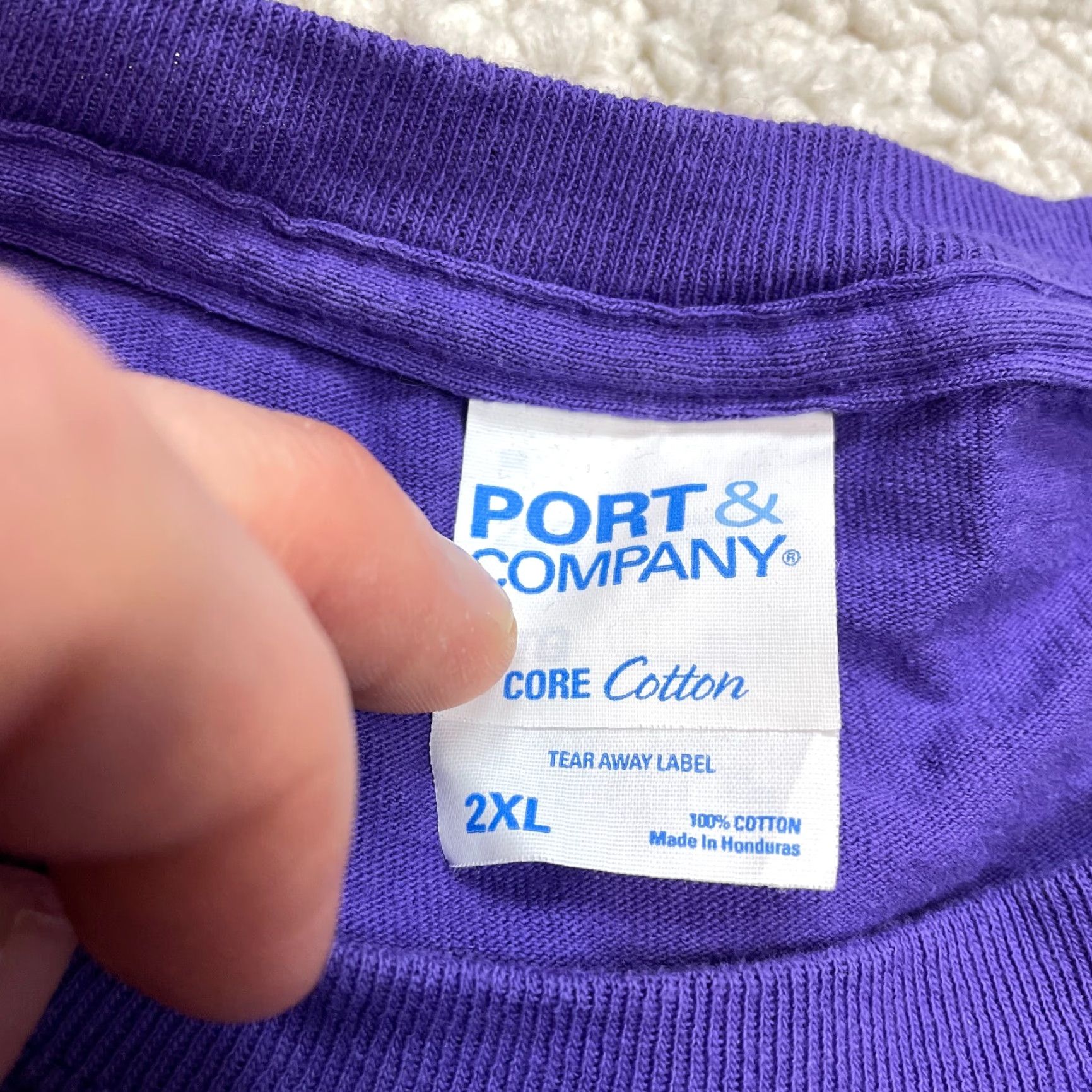 Port & Company Port & Company Core Cotton Shirt Adult 2XL Purple Mens Tee Short Sleeve Top Crew Neck Jersey Logo, 2XL, Regular Fit, T-Shirt, Men Size US XXL / EU 58 / 5 - 3 Thumbnail