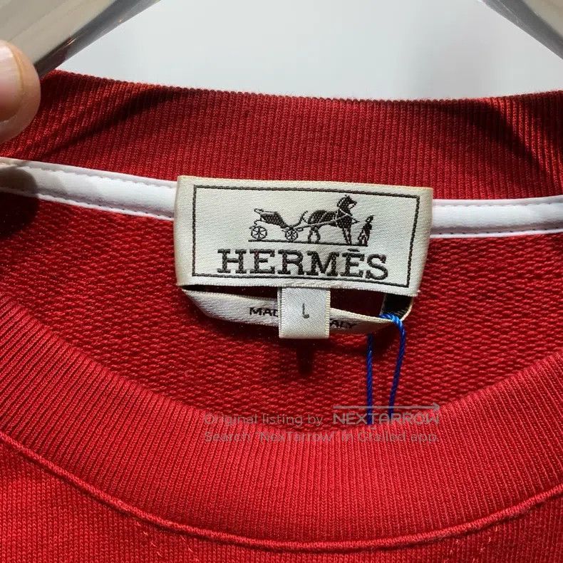Hermes Hermes Classic Nylon Patched Round Neck Long Sleeve Sweats Size US L / EU 52-54 / 3 - 2 Thumbnail