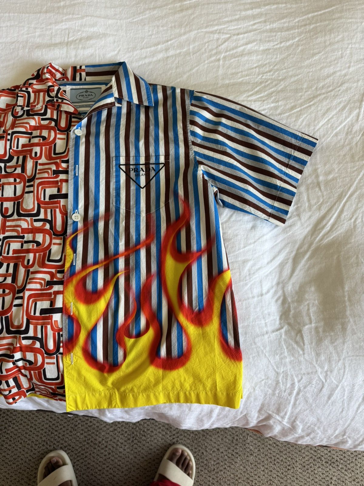 Prada PRADA CUSTOM DOUBLE MATCH BUTTON UP SHIRT Size US M / EU 48-50 / 2 - 3 Thumbnail