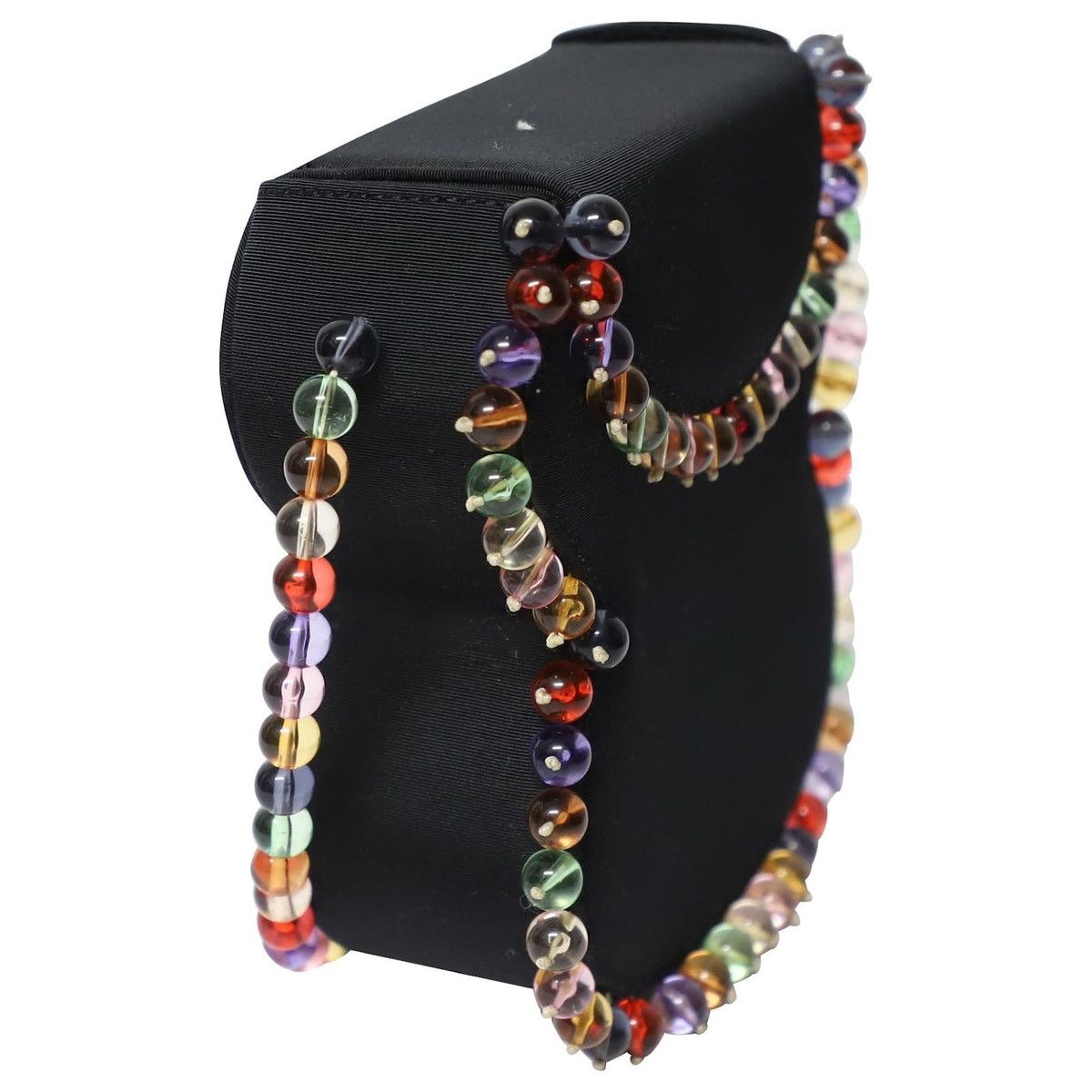 By Far By Far Frida Bead Embellished Black Grosgrain Bag NEW Size ONE SIZE - 3 Thumbnail