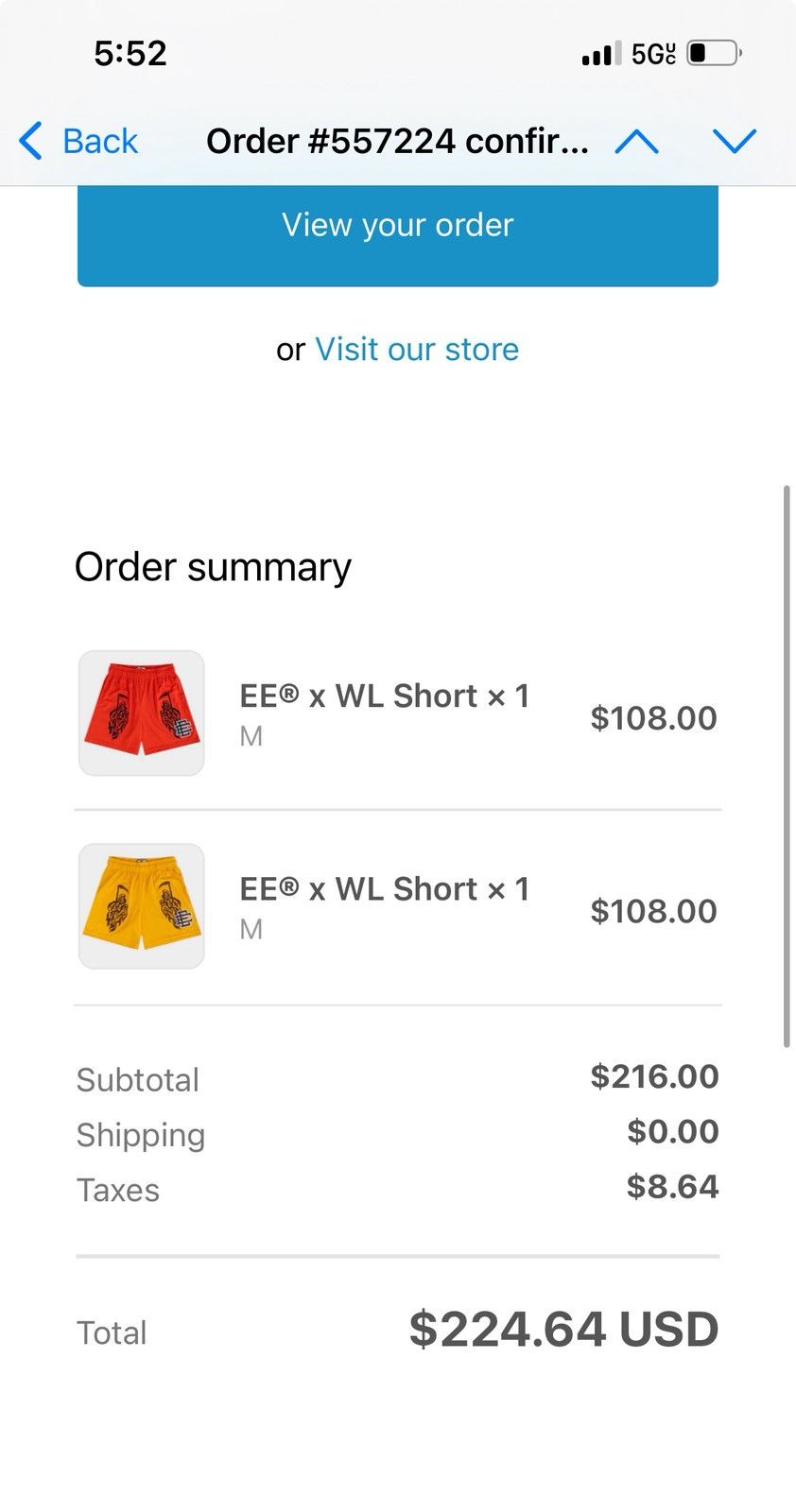 Eric Emanuel Eric Emanuel Warren Lotas Grim Reaper yellow shorts medium Size US 30 / EU 46 - 2 Thumbnail