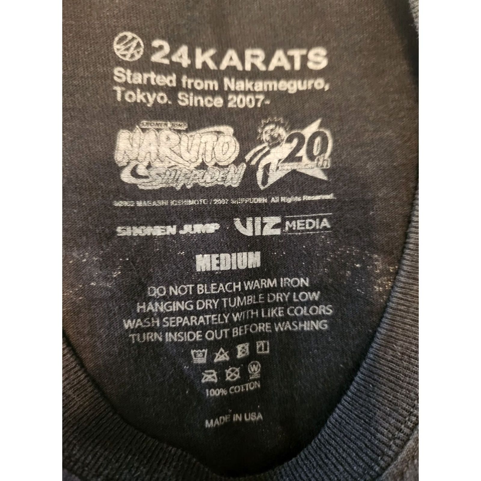 Vintage 24karats Naruto Shippuden Naruto Storm Promo Shirt Adult Medium Black Anime Game Logo Mens Size US M / EU 48-50 / 2 - 3 Thumbnail