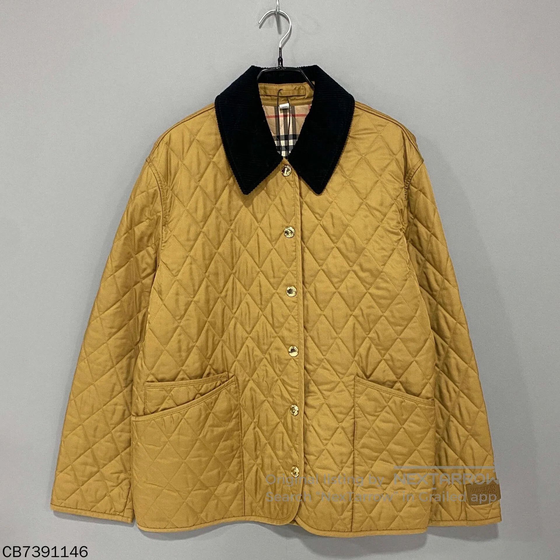 Burberry Burberry Yellow Quilted Cotton Coat. Size US L / EU 52-54 / 3 - 1 Thumbnail
