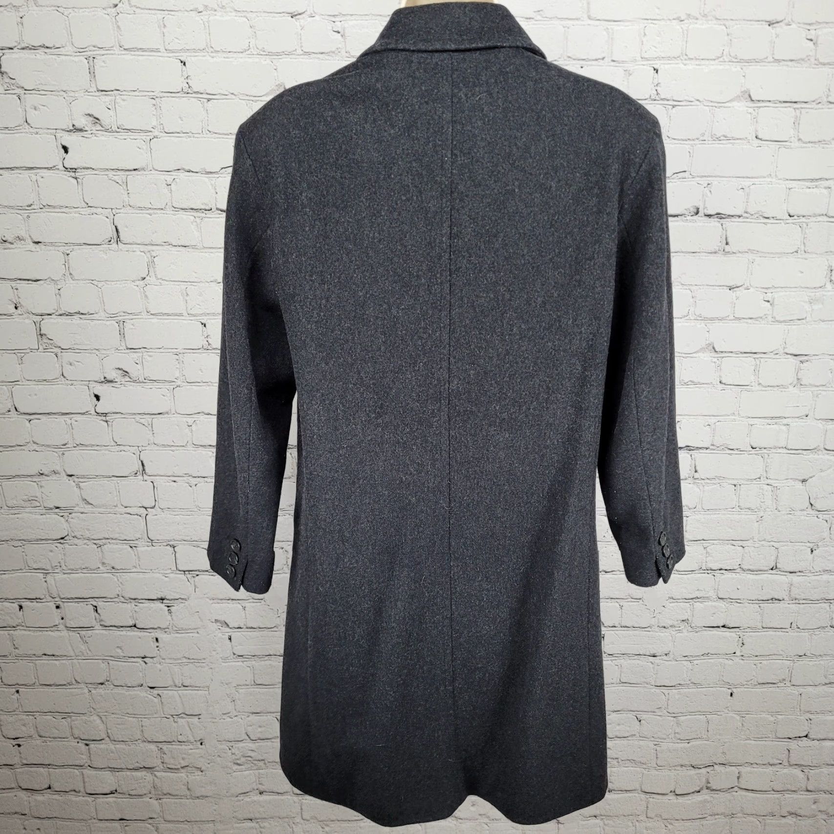 J.Crew VINTAGE J.CREW Grey Wool Blend Over Coat Pockets Collared Buttoned Lined Middle M Womens Size M / US 6-8 / IT 42-44 - 2 Thumbnail