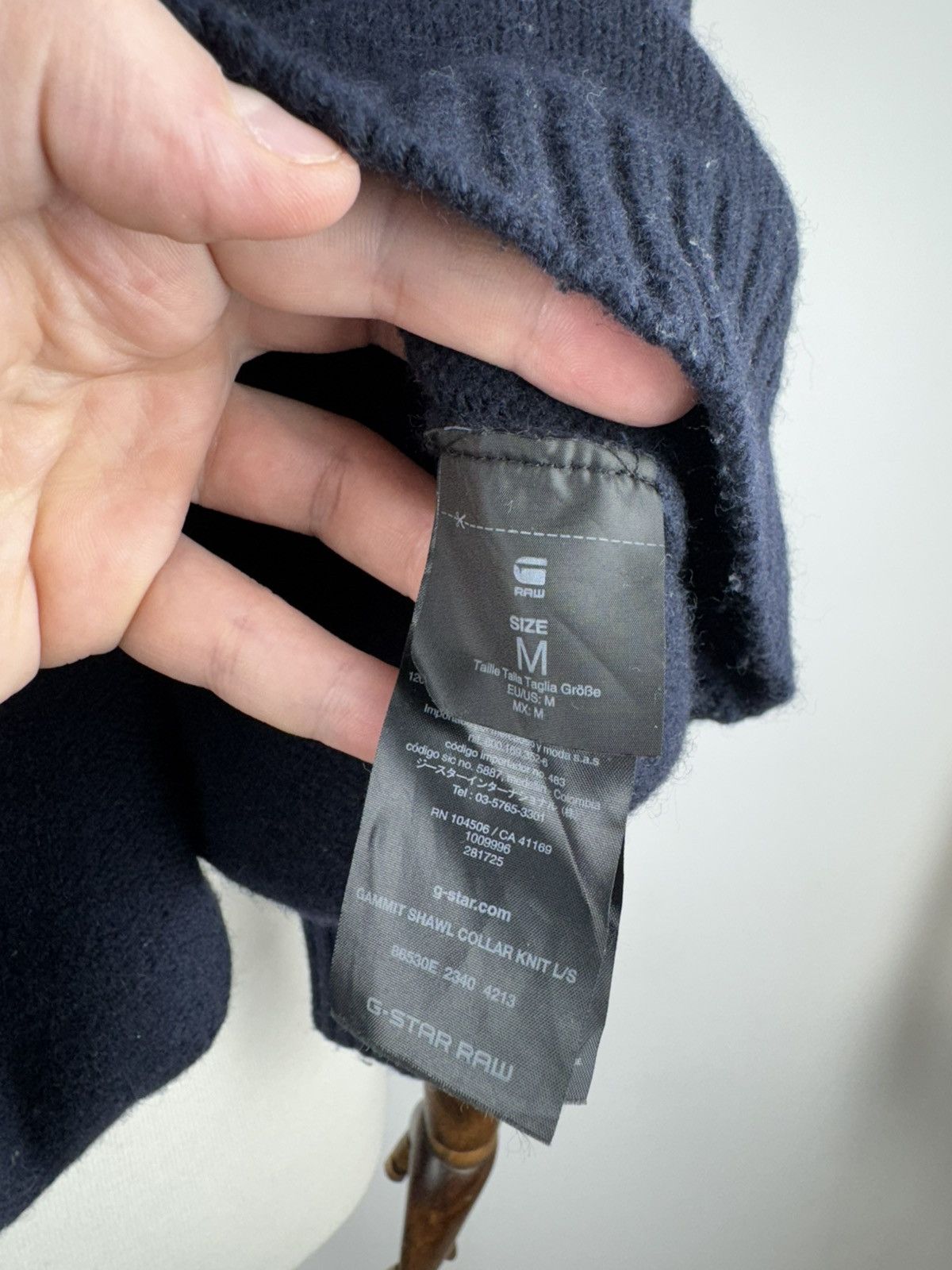 G-Star × Vintage Men G-Star Raw Gammit Shawl Collar Knit Long Sleeve Sweater Size US M / EU 48-50 / 2 - 6 Thumbnail