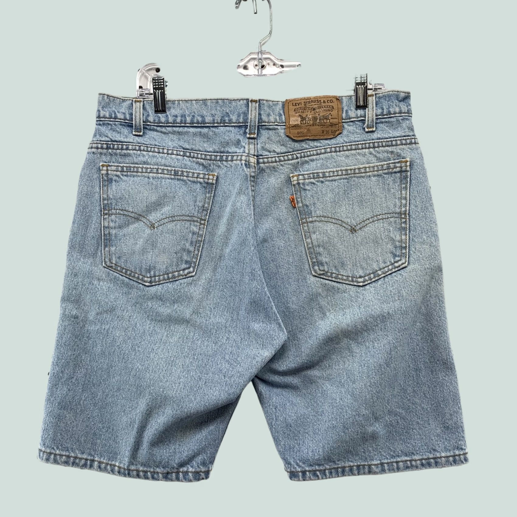 Levi's VINTAGE Levi's Denim Shorts Mens 34x9 Light Wash 90s Orange Tab 5-Pocket Dictionary Size US 34 / EU 50 - 1 Thumbnail