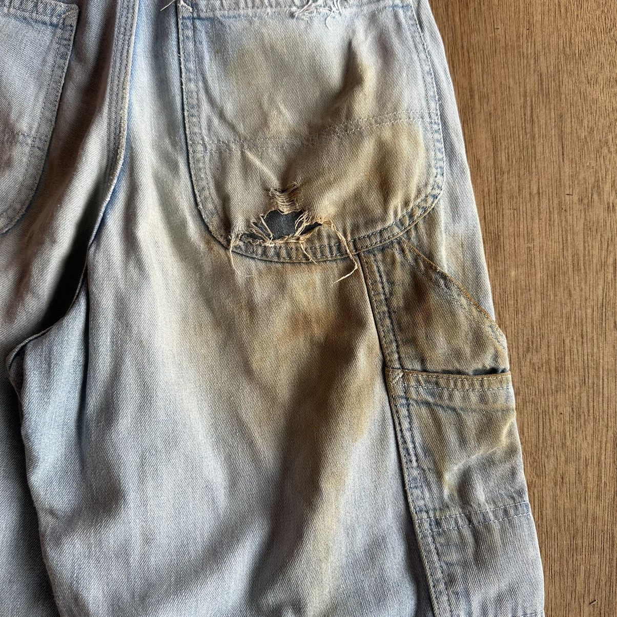 Japanese Brand VTG LEE DISTRESSED DENIM TALON RUSTY DIRTY JEANS BAGGY PANTS Size US 27 - 17 Thumbnail