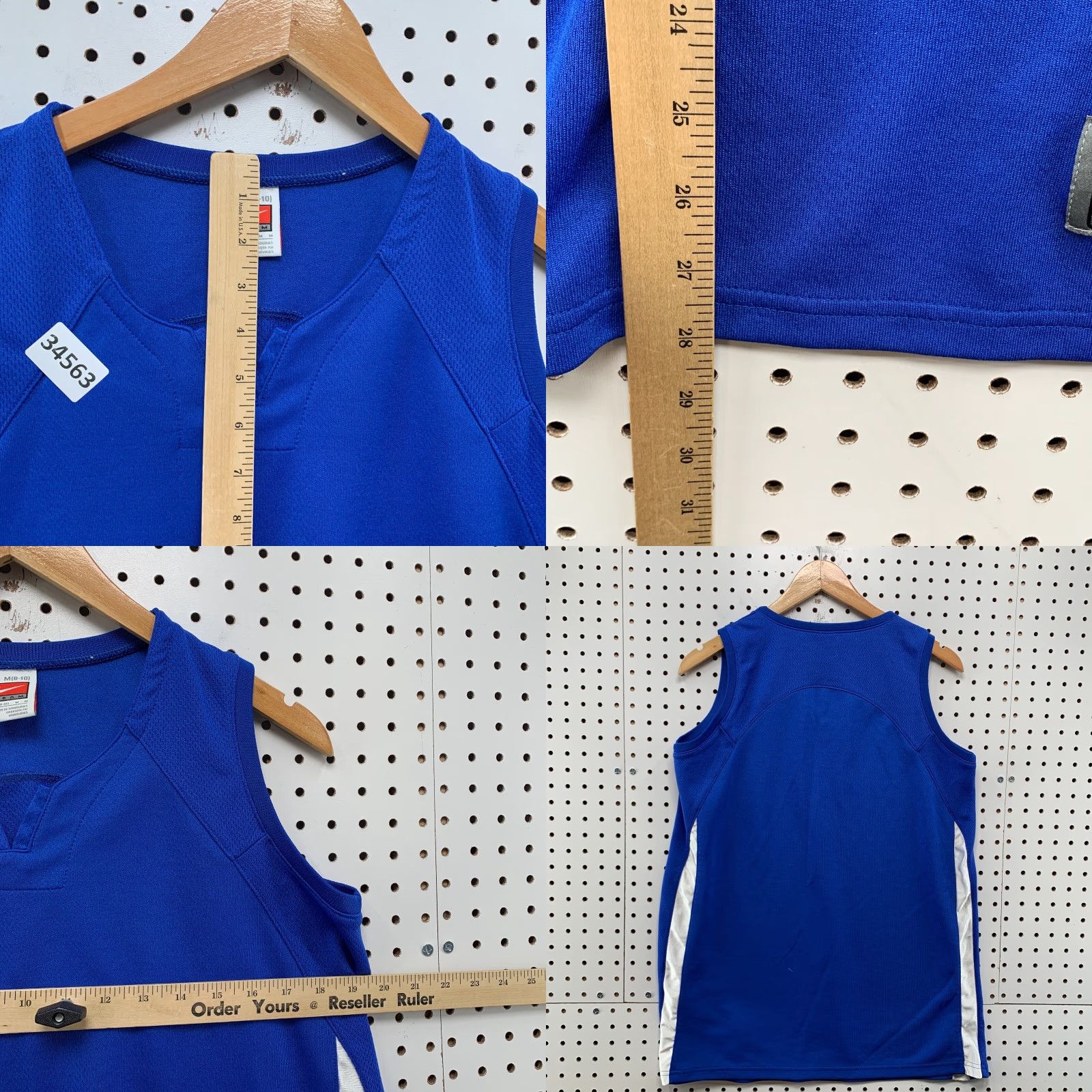 Nike VINTAGE Nike Active Shirt Womens M 90s White Blue Sleeveless Nike Dri-Fit T-Shirt - Womens Size M / US 6-8 / IT 42-44 - 8 Thumbnail